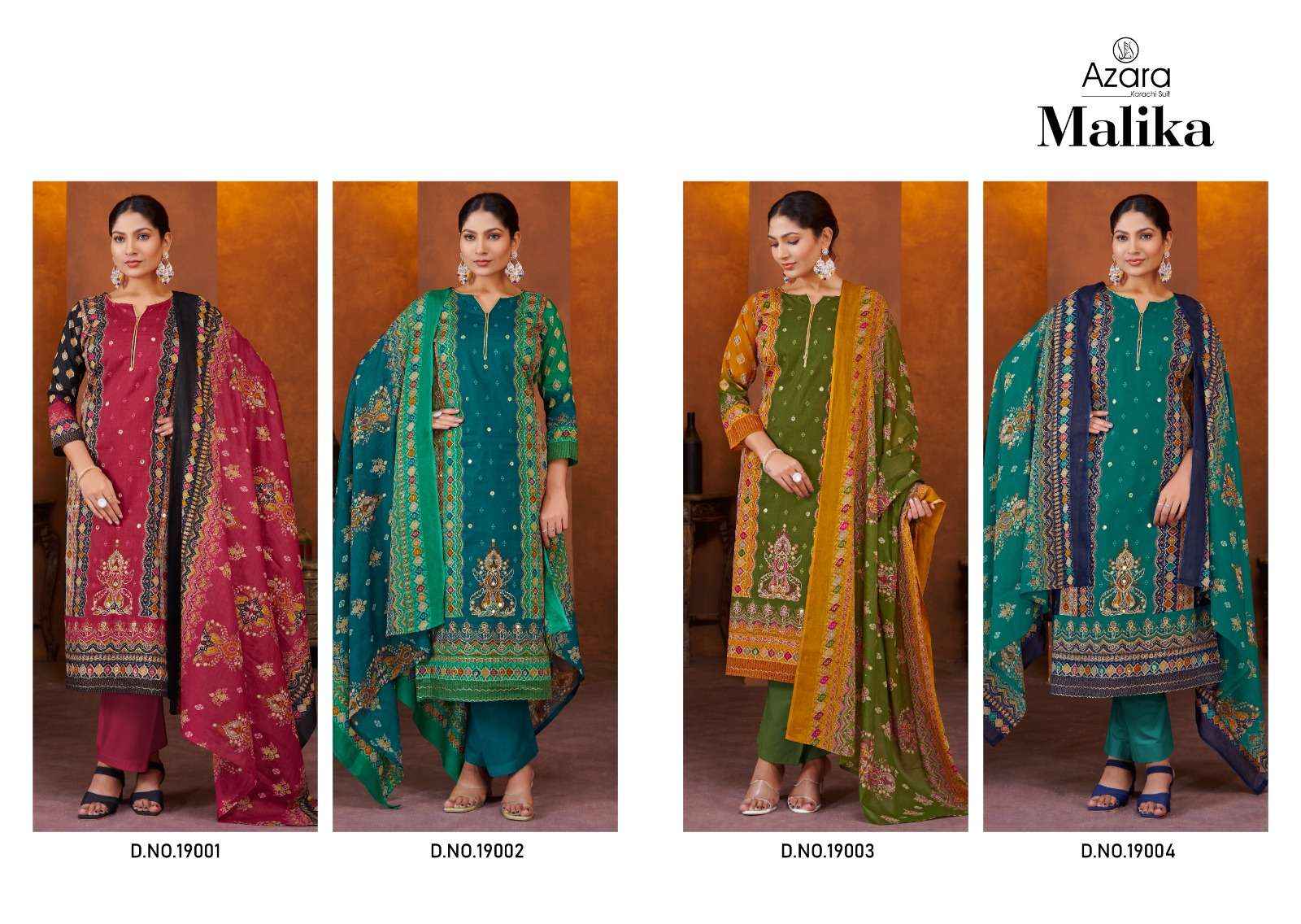 RADHIKA FASHION AZARA MALIKA LAWN COTTON DRESS MATERIAL ( 4 PCS CATALOG )