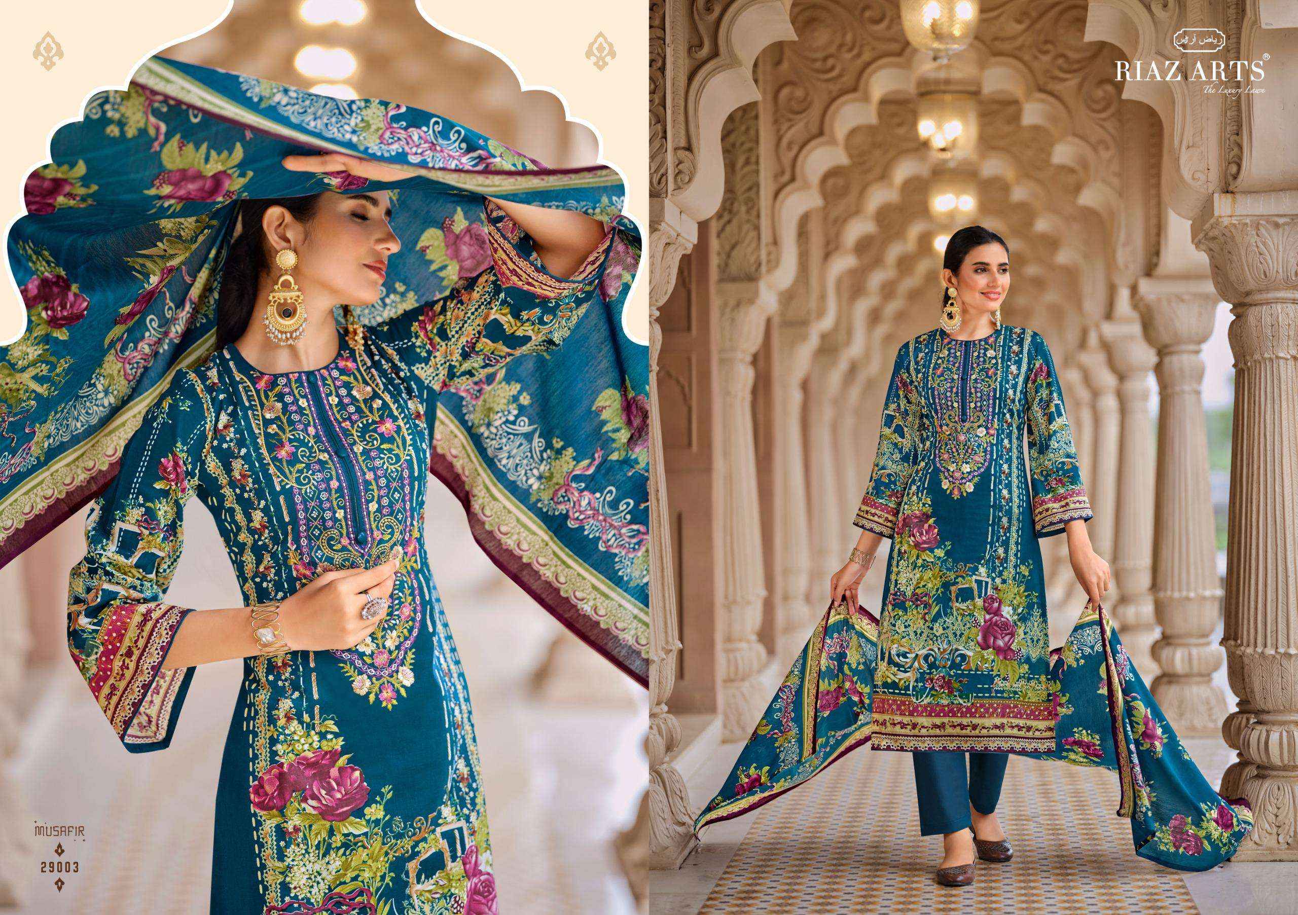 RIAZ ARTS MUSAFIR VOL 18 LAWN COTTON DESIGNER DRESS MATERIAL ( 8 PCS CATALOG )