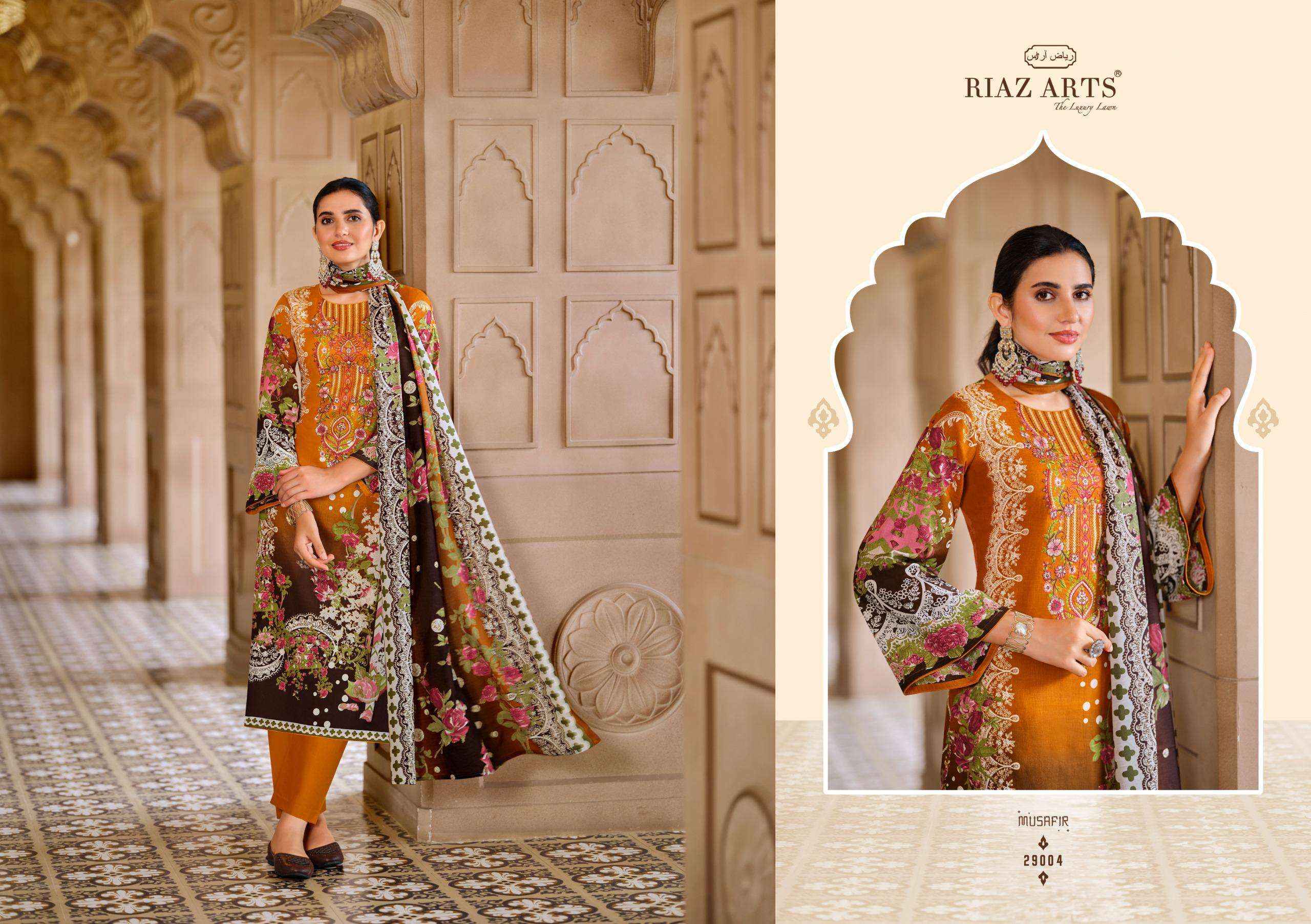 RIAZ ARTS MUSAFIR VOL 18 LAWN COTTON DESIGNER DRESS MATERIAL ( 8 PCS CATALOG )