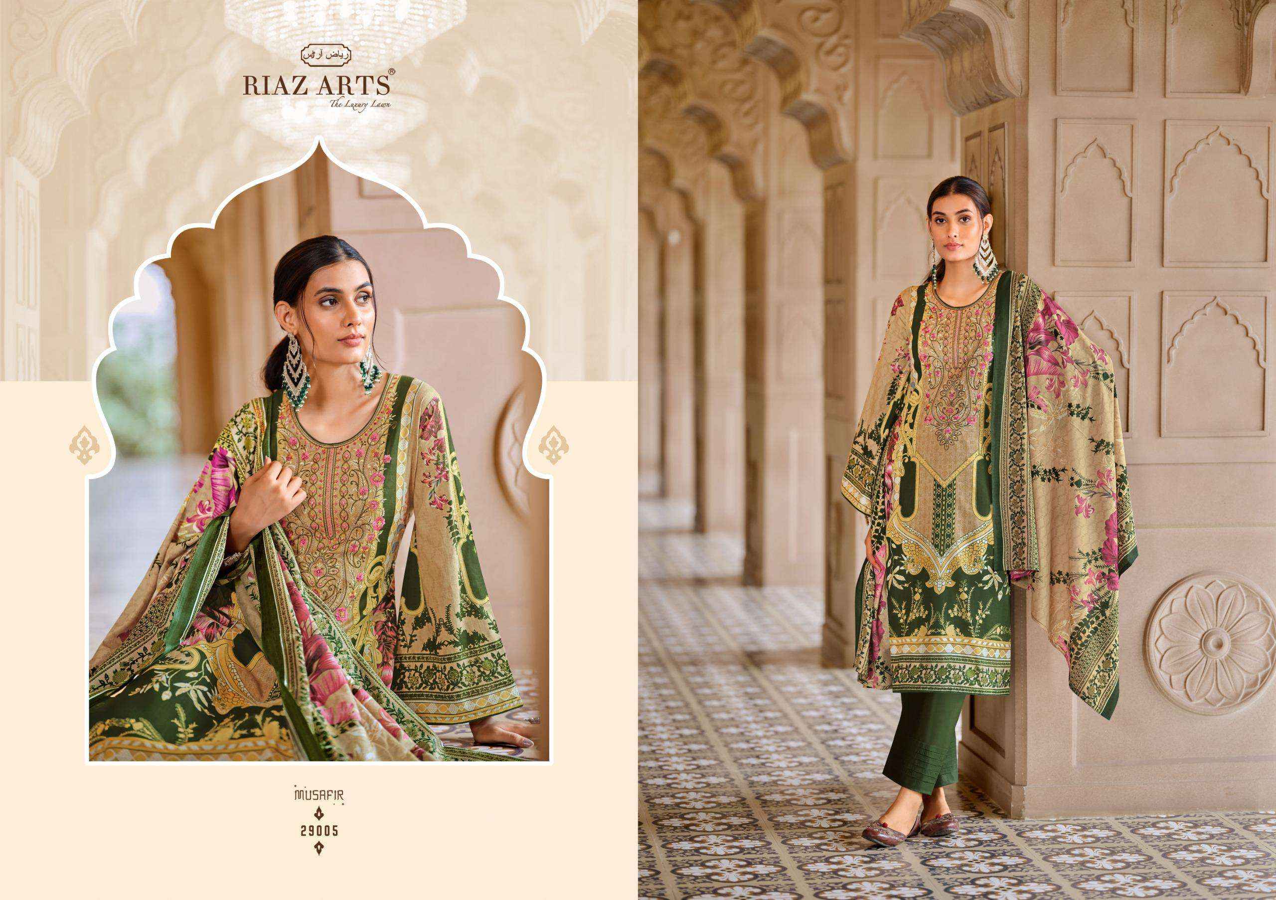 RIAZ ARTS MUSAFIR VOL 18 LAWN COTTON DESIGNER DRESS MATERIAL ( 8 PCS CATALOG )