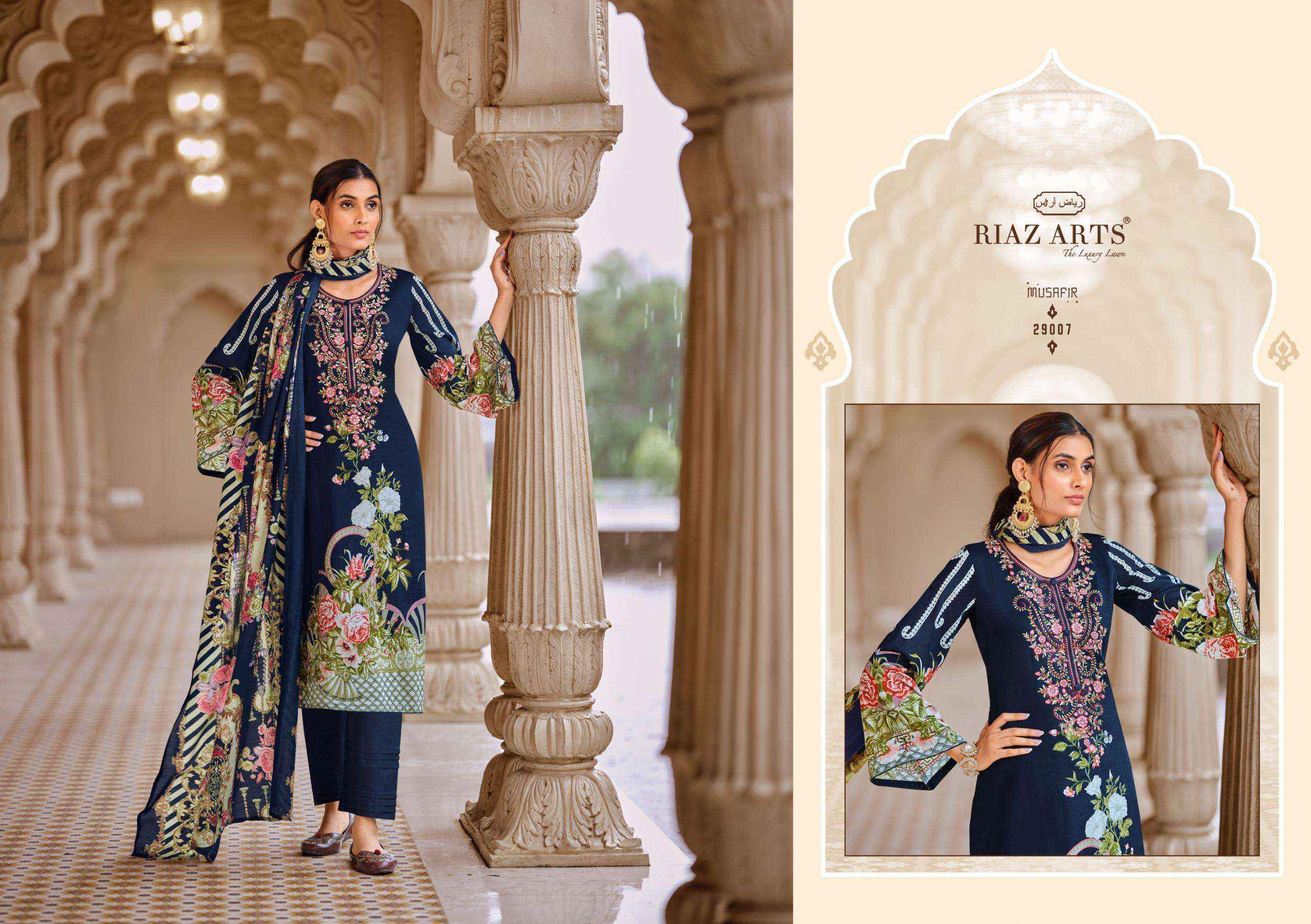 RIAZ ARTS MUSAFIR VOL 18 LAWN COTTON DESIGNER DRESS MATERIAL ( 8 PCS CATALOG )