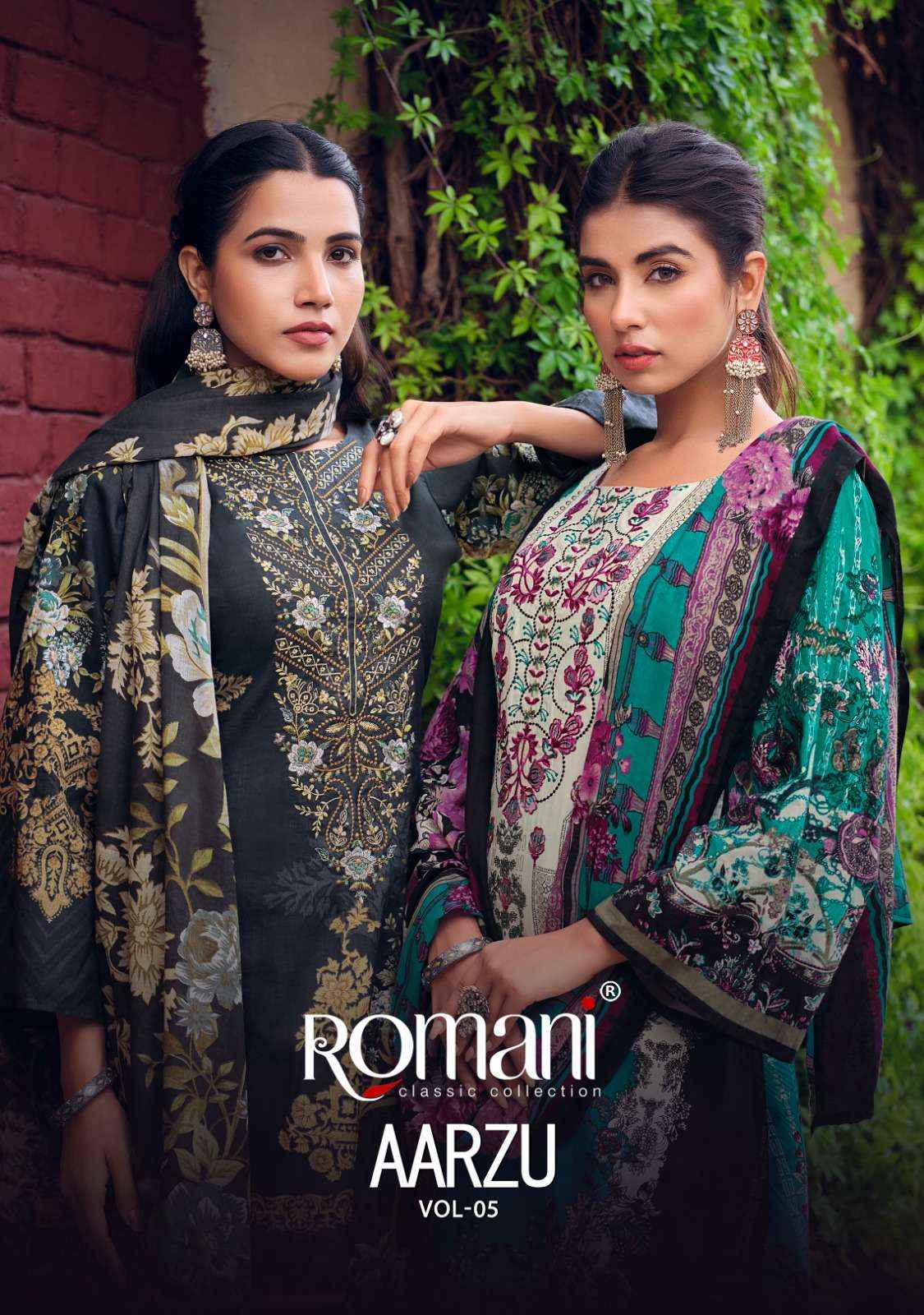 ROMANI AARZU VOL 5 COTTON DESIGNER DRESS MATERIAL ( 8 PCS CATALOG )