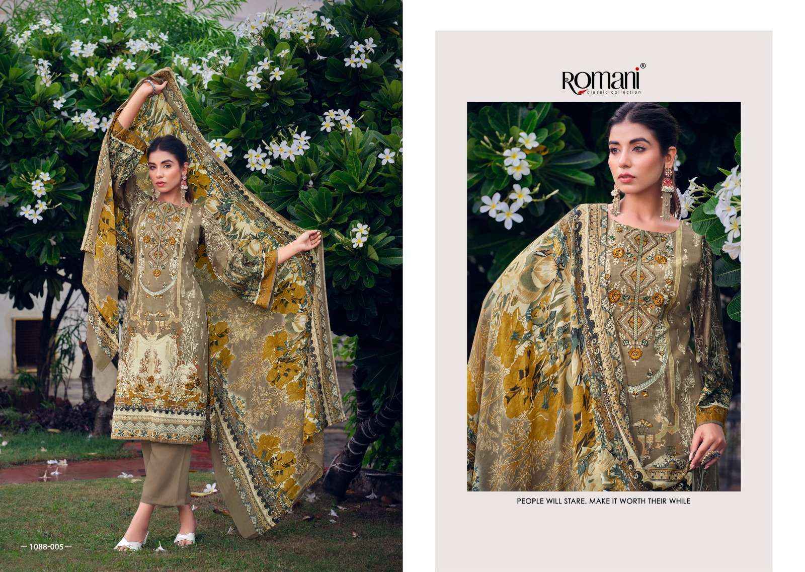 ROMANI AARZU VOL 5 COTTON DESIGNER DRESS MATERIAL ( 8 PCS CATALOG )