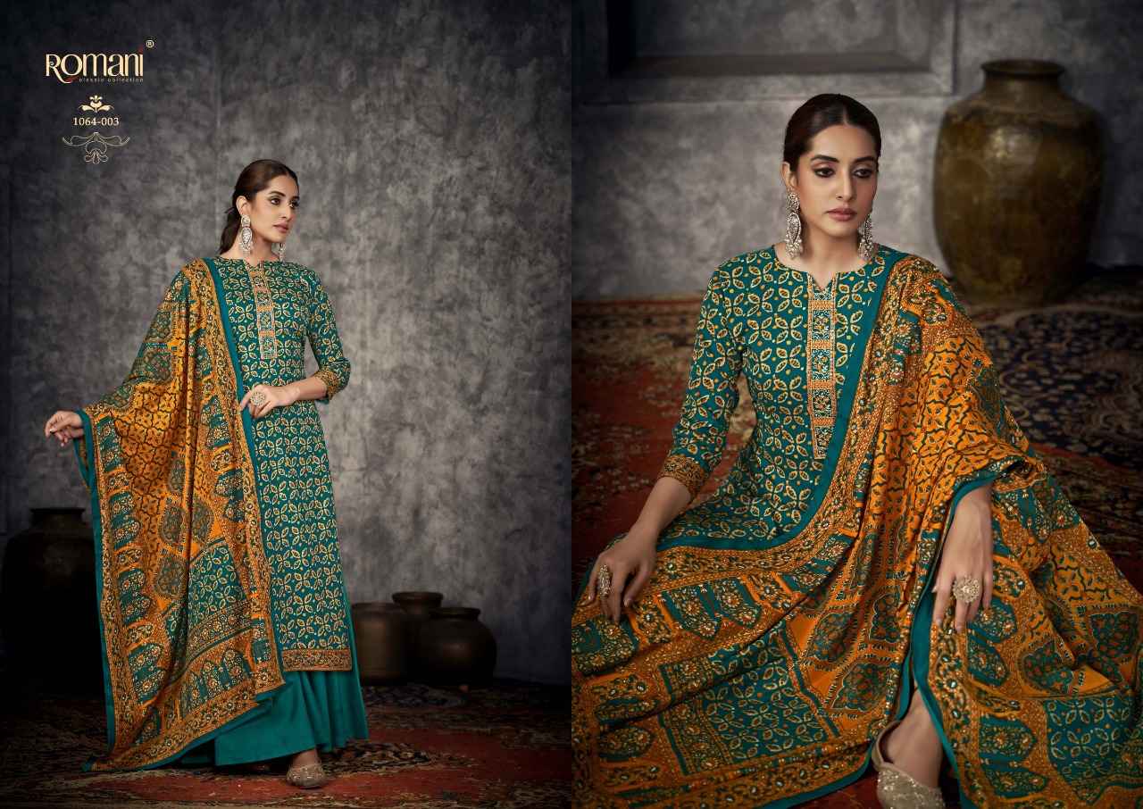 ROMANI AFREEN PASHMINA WINTER WEAR SUIT SURAT WHOLESALER ( 10 PCS CATALOG )