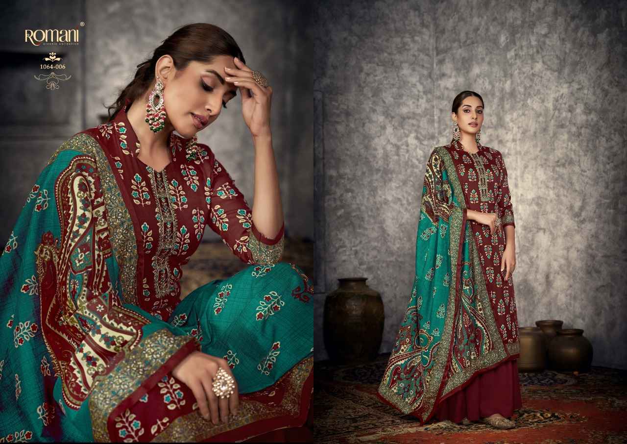 ROMANI AFREEN PASHMINA WINTER WEAR SUIT SURAT WHOLESALER ( 10 PCS CATALOG )