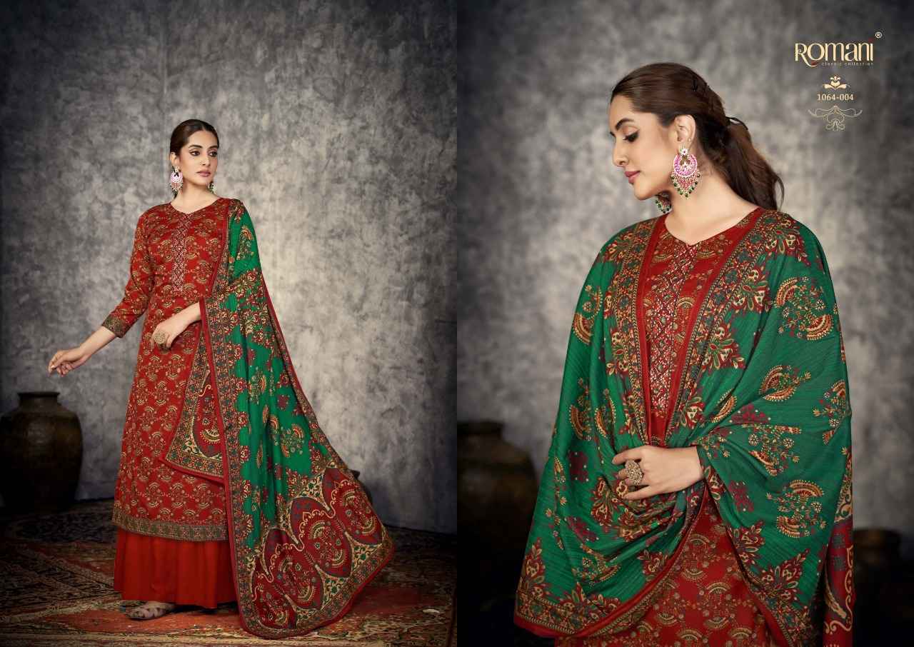 ROMANI AFREEN PASHMINA WINTER WEAR SUIT SURAT WHOLESALER ( 10 PCS CATALOG )