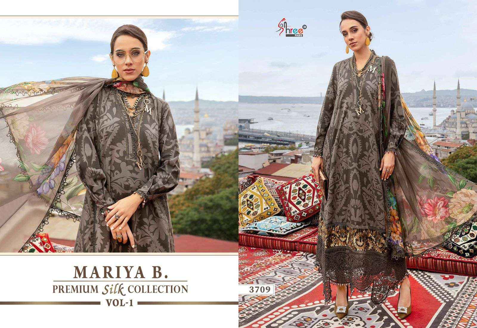 SHREE FABS MARIYA B PREMIUM SILK COLLECTION VOL 1 WHOLESALE SATIN SILK PAKISTANI SUIT ( 6 CS CATALOG 