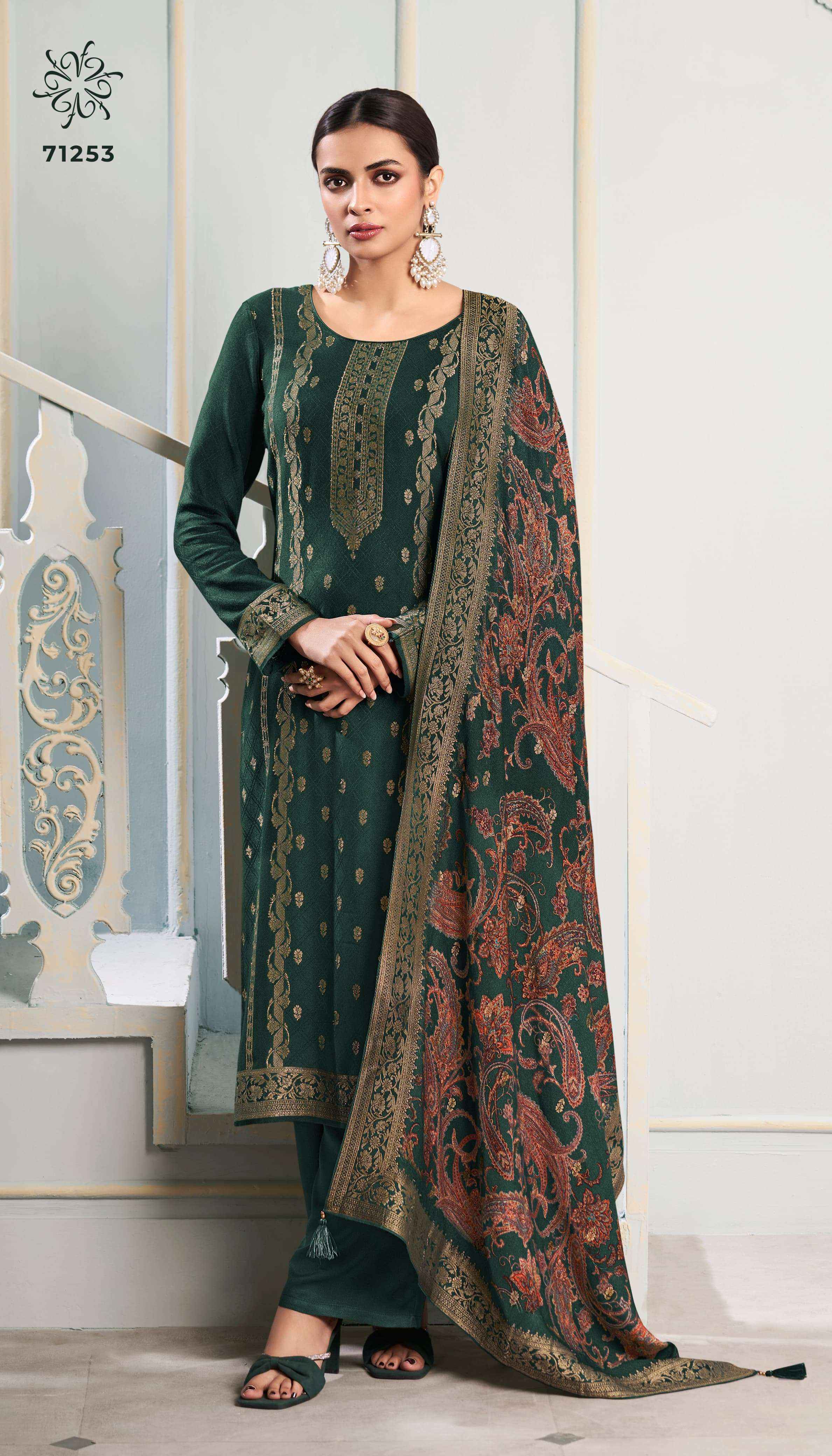 VINAY FASHION KERVIN AADHIRA VOL 8 WHOLESALE PASHMINA JACQUARD DRESS MATERIAL ( 6 PCS CATALOG )