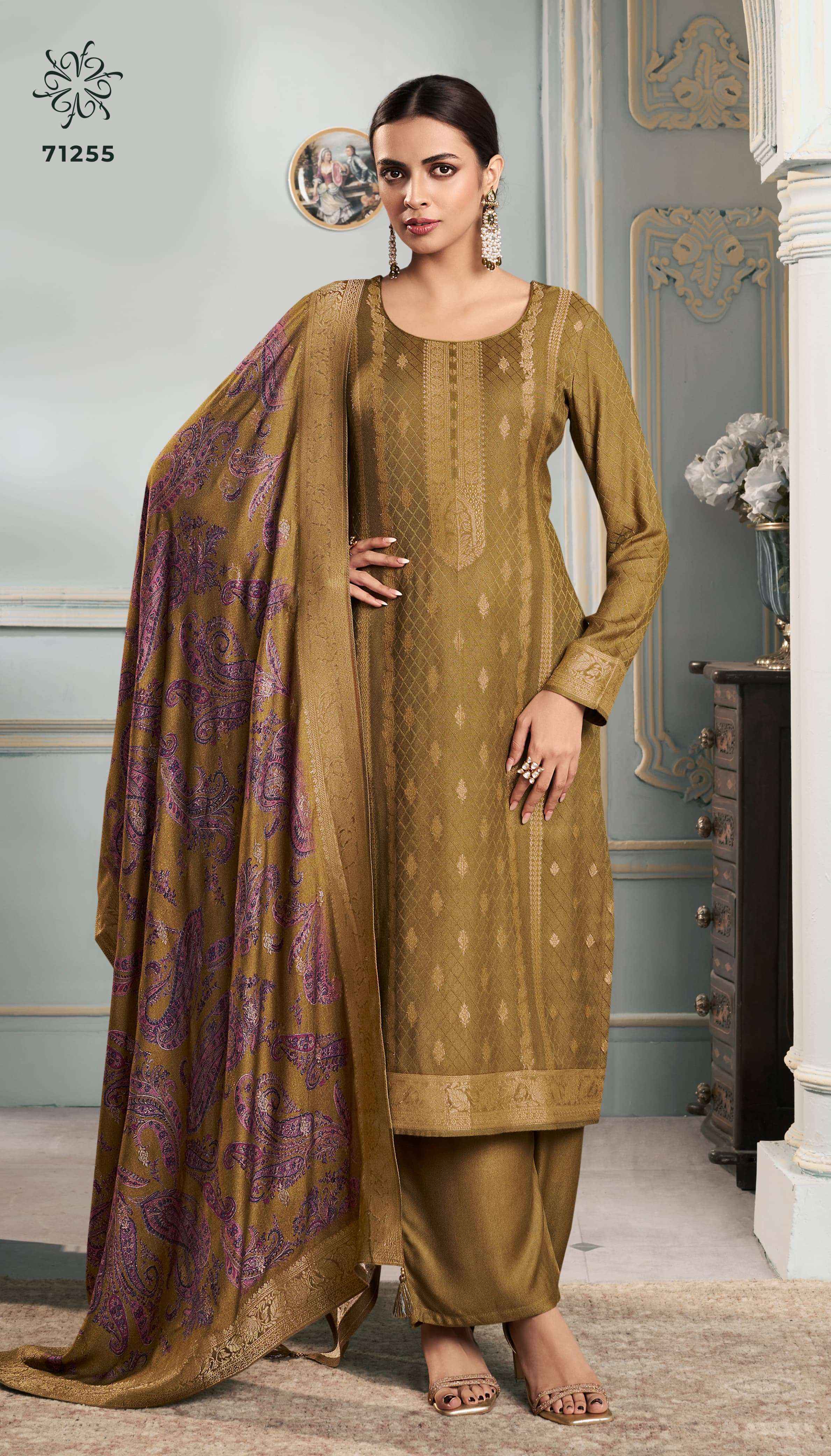 VINAY FASHION KERVIN AADHIRA VOL 8 WHOLESALE PASHMINA JACQUARD DRESS MATERIAL ( 6 PCS CATALOG )