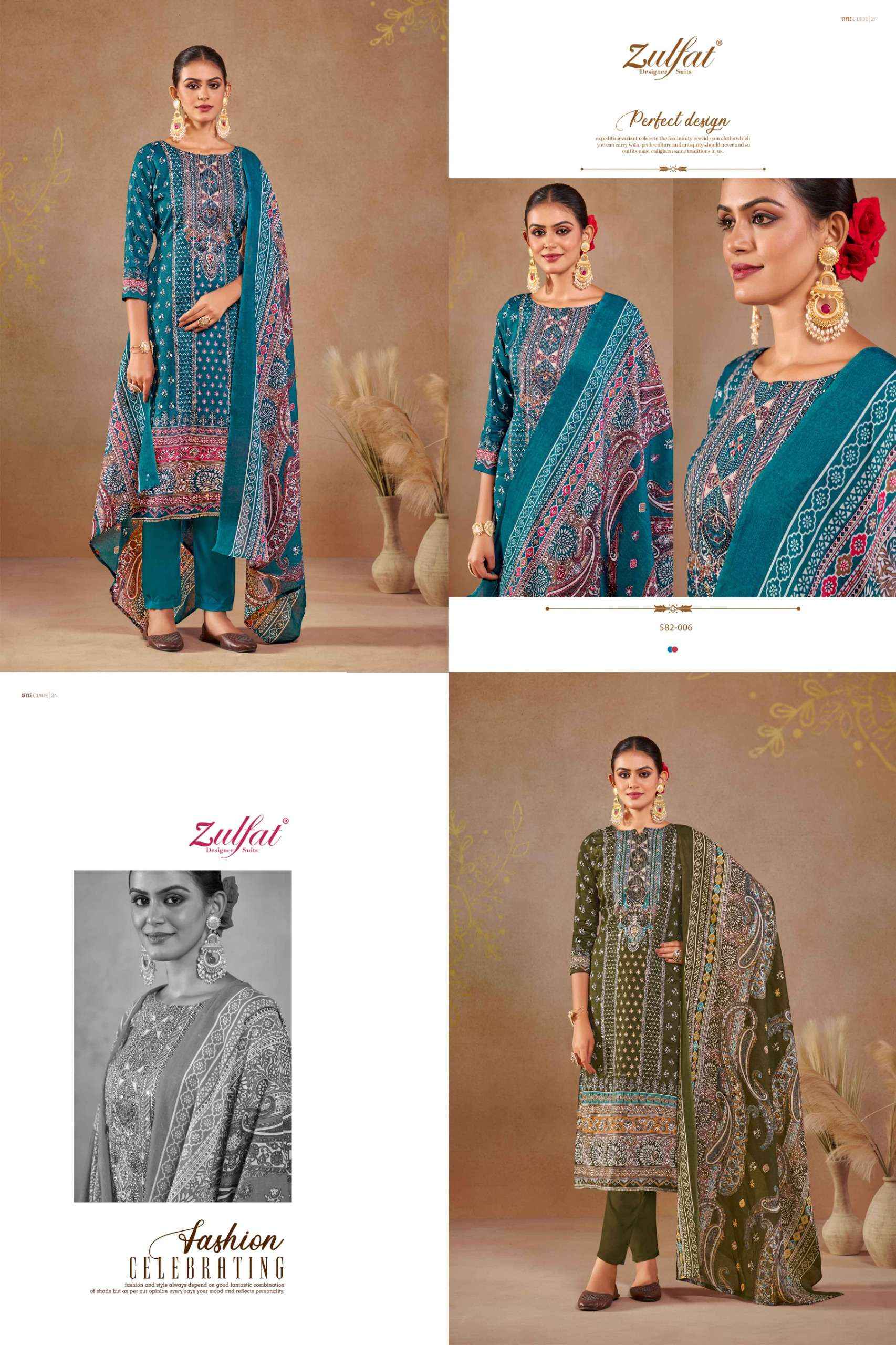 ZULFAT DESIGNER SAJNI WHOLESALE JAM COTTON CATALOG SALWAR KAMEEZ ( 6 PCS CATALOG )