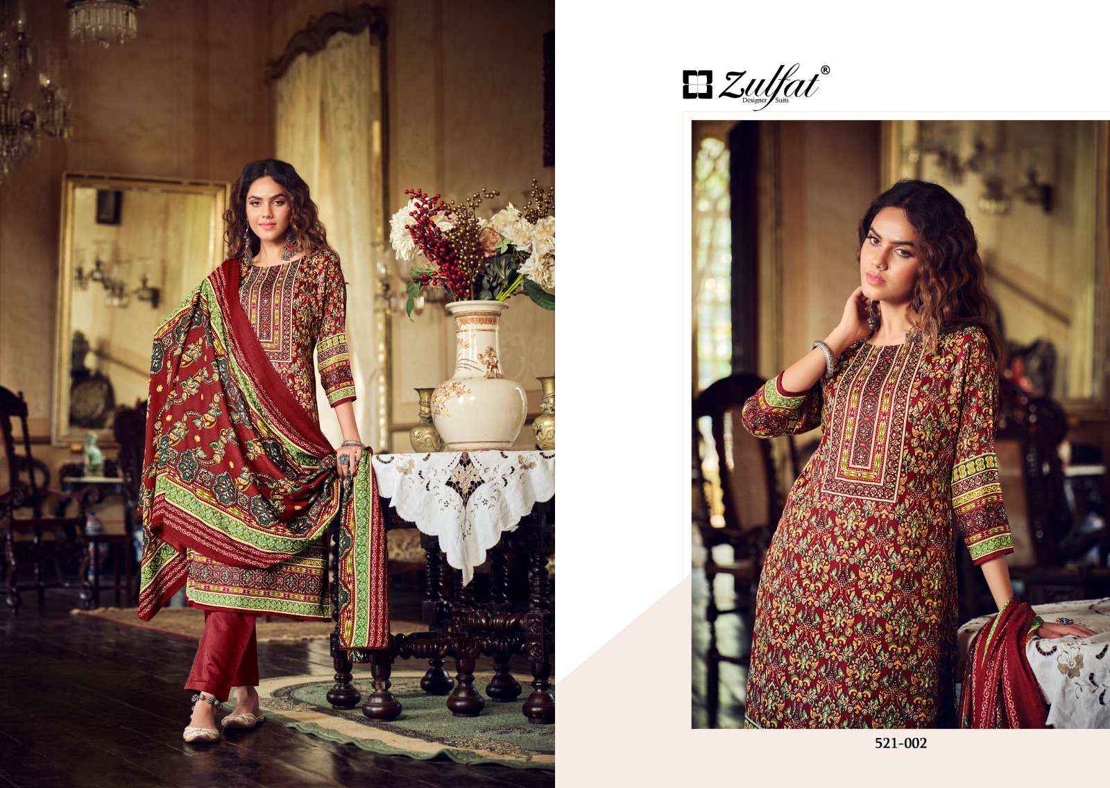 ZULFAT DESIGNER SUITS REHNUMA WOOLEN PASHMINA DRESS MATERIAL ( 8 PCS CATALOG )