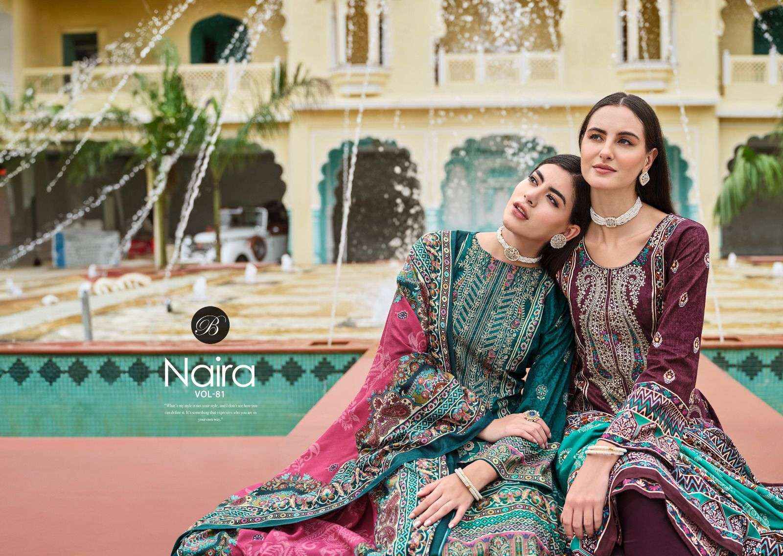 Belliza Designer Naira Vol 81 Pure Cotton Ladies Dress Material ( 8 Pcs Catalog )