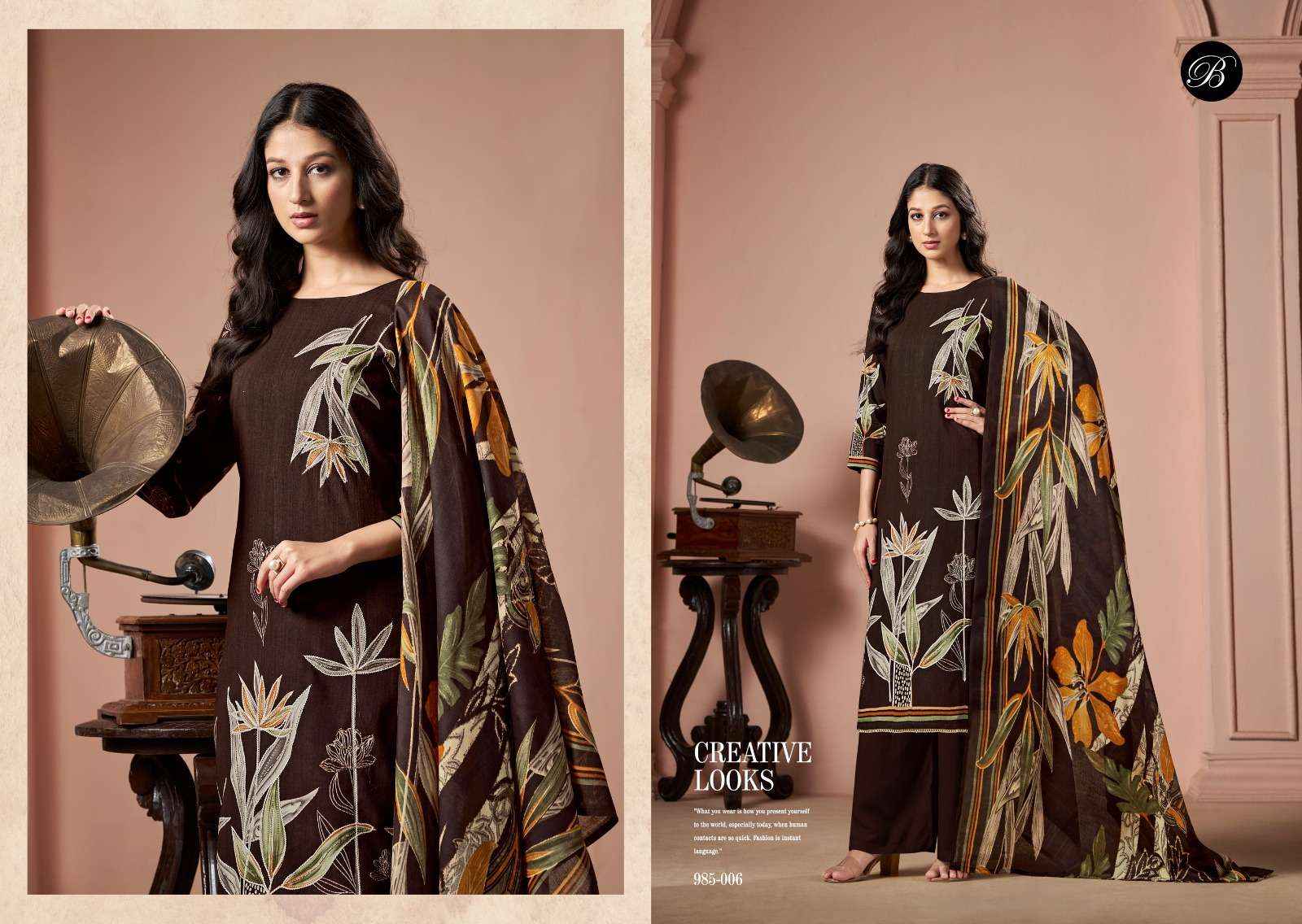 BELLIZA DESIGNER SAMAIRA VISCOSE DRESS MATERIAL ( 6 PCS CATALOG )