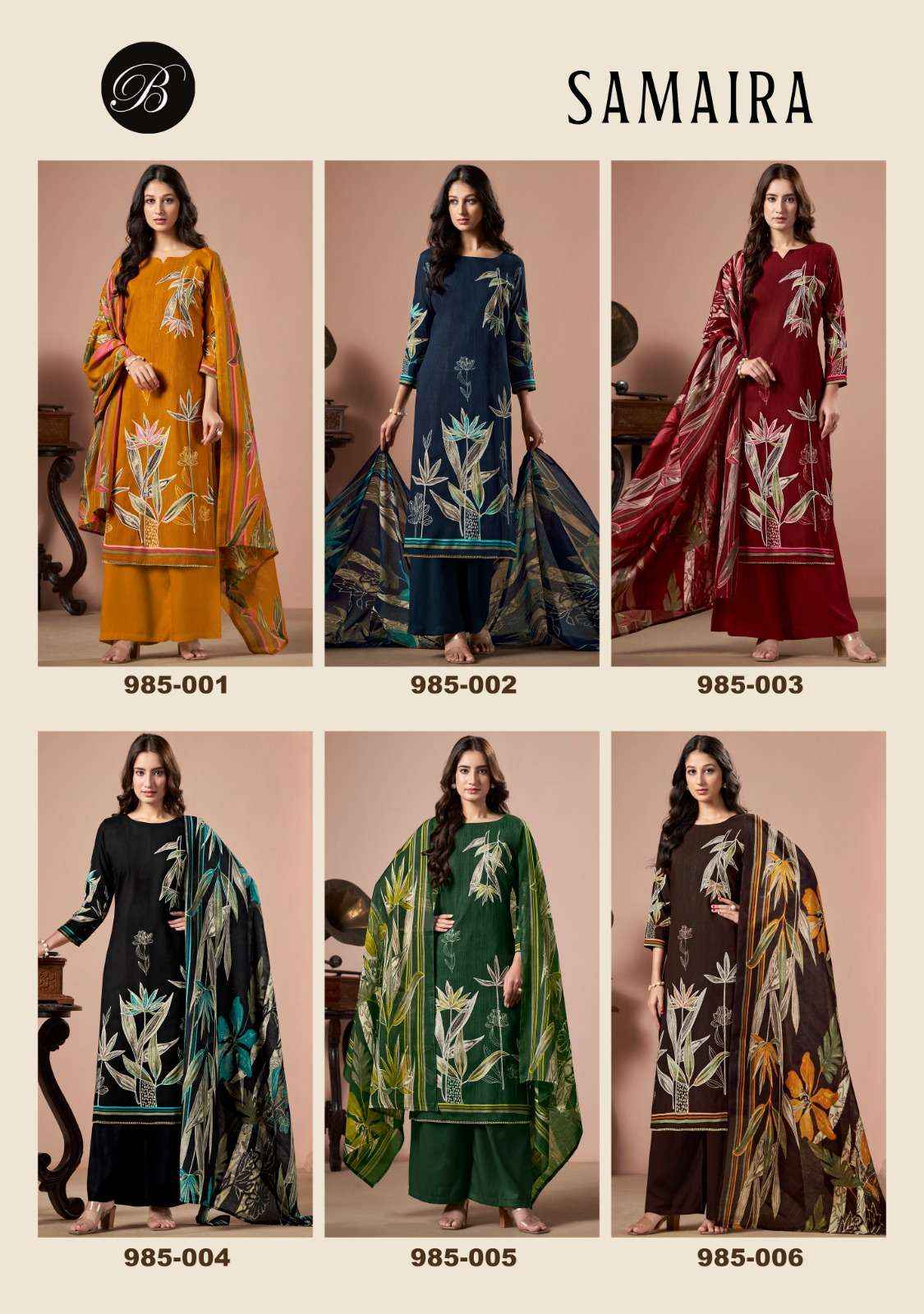 BELLIZA DESIGNER SAMAIRA VISCOSE DRESS MATERIAL ( 6 PCS CATALOG )