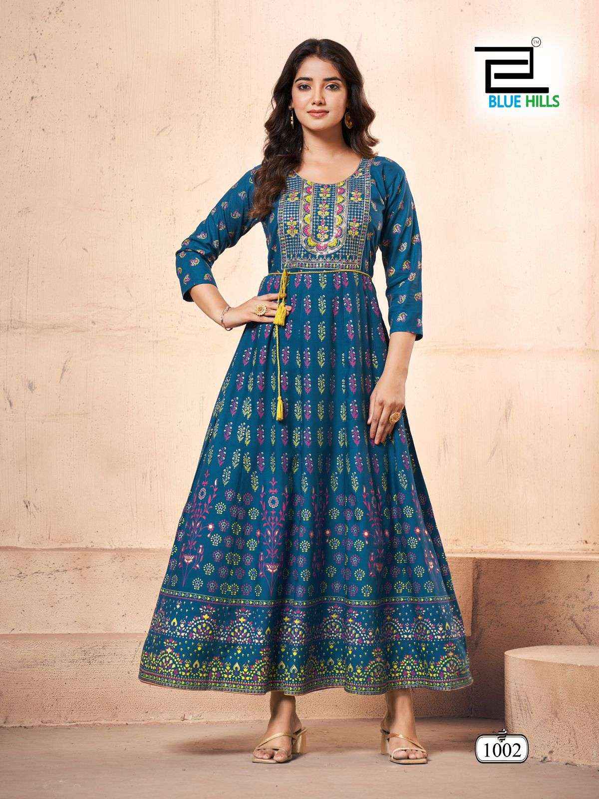 Blue Hills Festival Pro Max Fancy Anarkali Kurti Gown ( 8 Pcs Catalog )