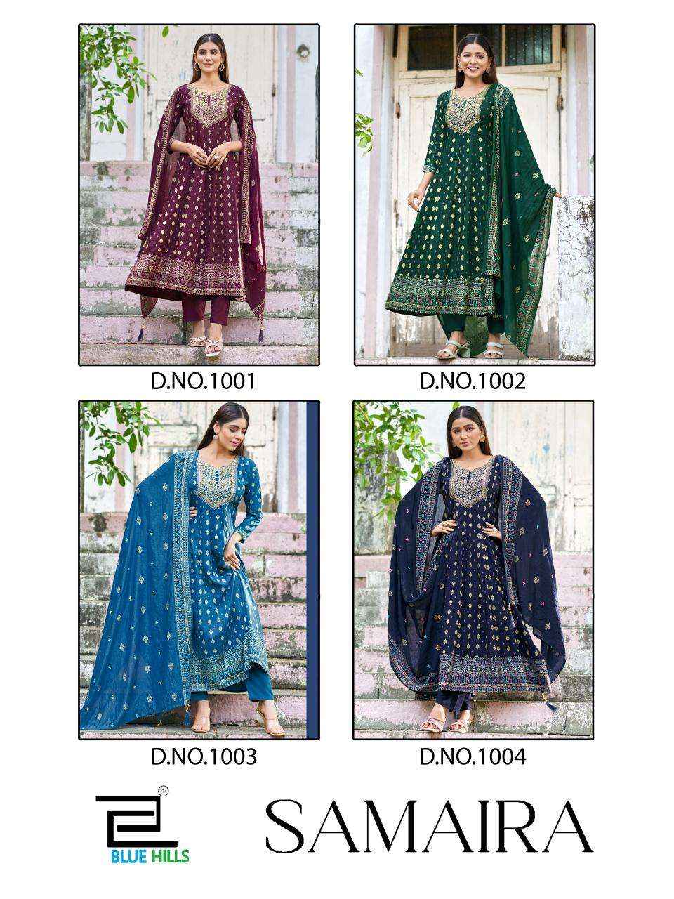 Blue Hills Samaira Readymade Fancy 3 Pcs readymade Suit wholesale price (4 pcs catalog )