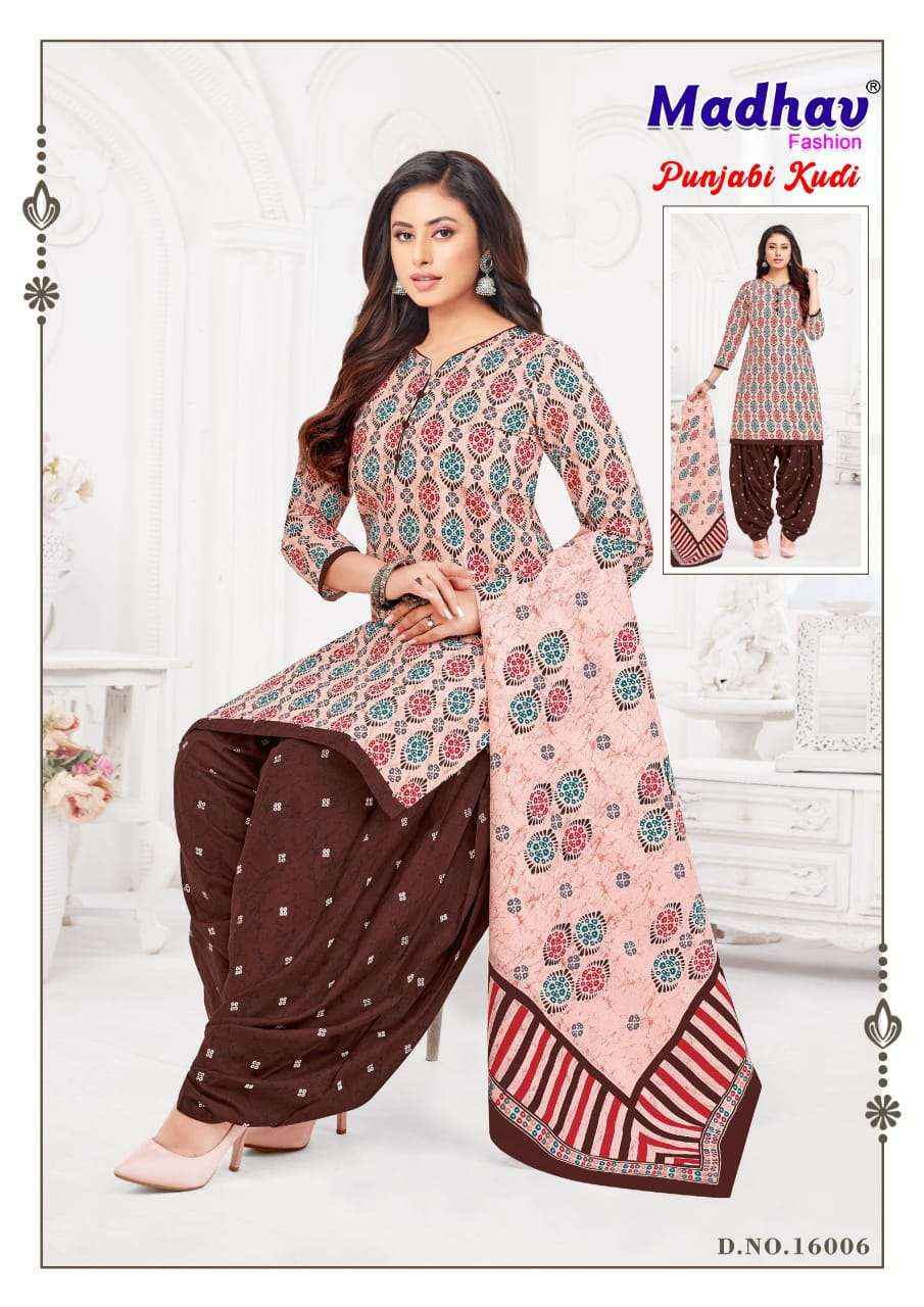 Madhav Panjabi Kudi Vol 16 Cotton Unstitch Ladies Suits ( 10 Pcs Catalog )