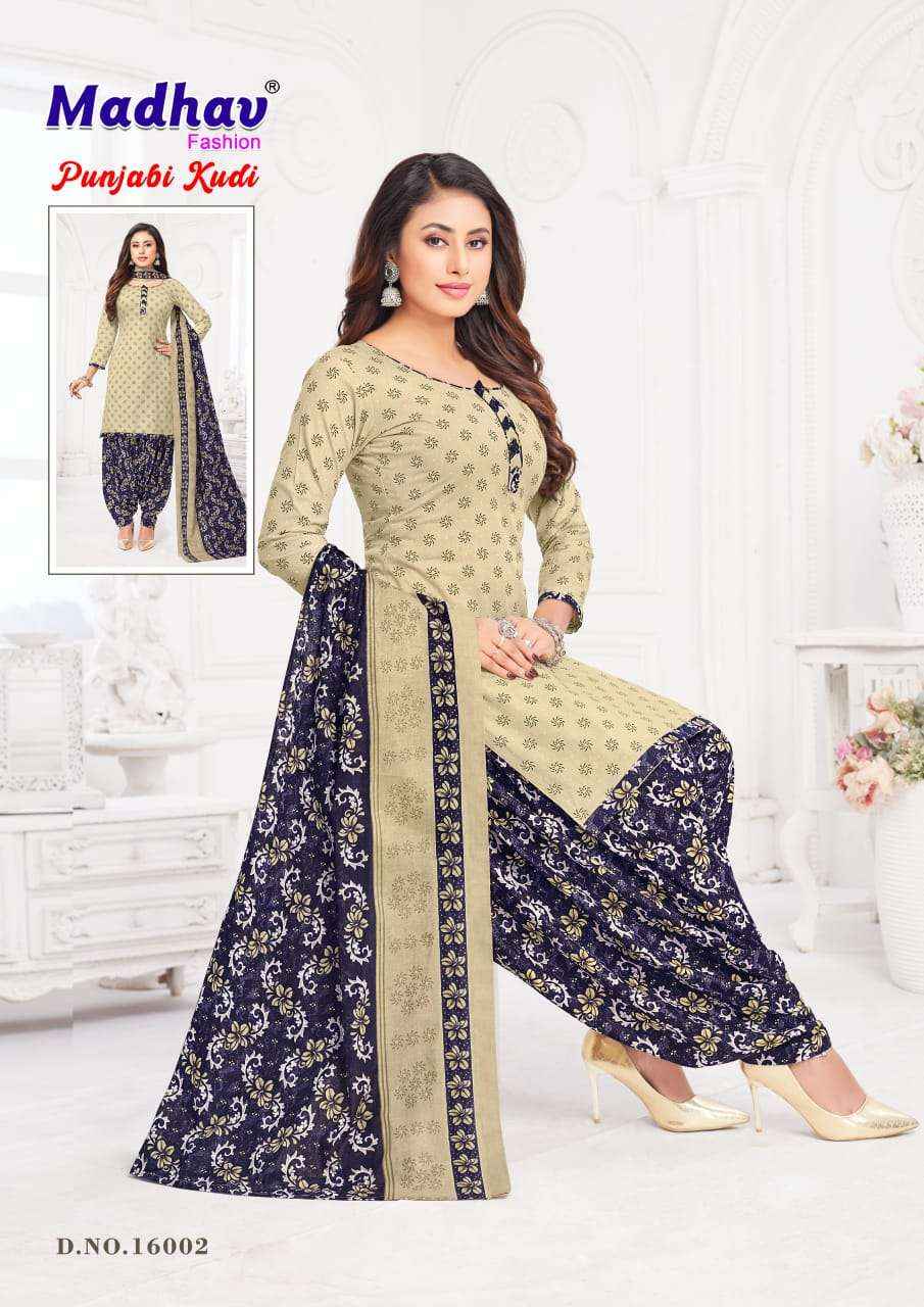 Madhav Panjabi Kudi Vol 16 Cotton Unstitch Ladies Suits ( 10 Pcs Catalog )