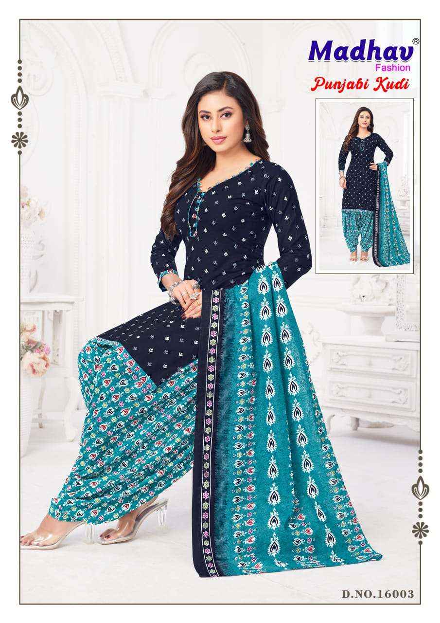 Madhav Panjabi Kudi Vol 16 Cotton Unstitch Ladies Suits ( 10 Pcs Catalog )