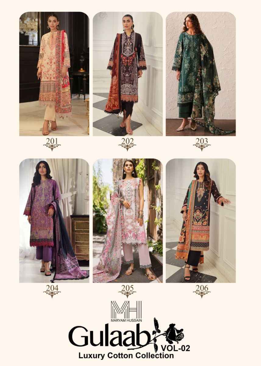 Maryam Hussain Gulaab Vol 2 Cotton Dress Material ( 6 pc Cataloge )