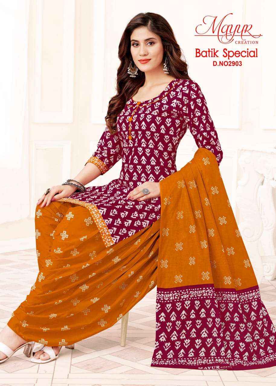 MAYUR CREATION BATIK SPECIAL VOL 29 PURE COTTON DRESS MATERIAL ( 10 PCS CATALOG )