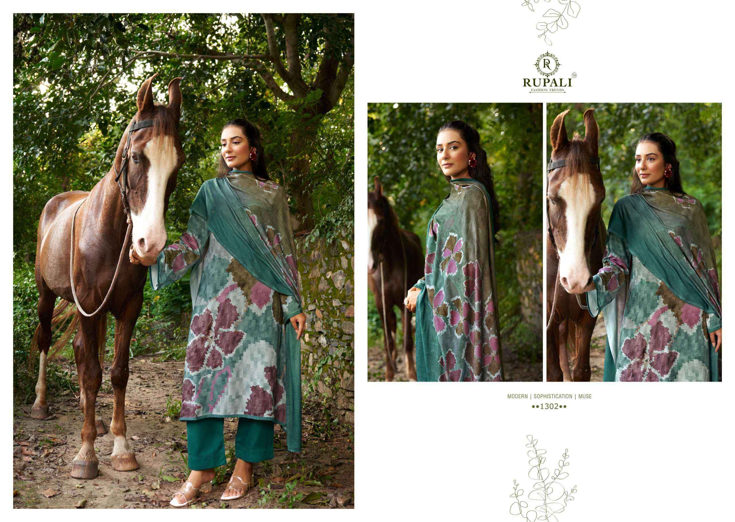 Rupali Fashion Polki Fancy Winter Collection Pashmina Suit wholesale price ( 4 pcs catalog )