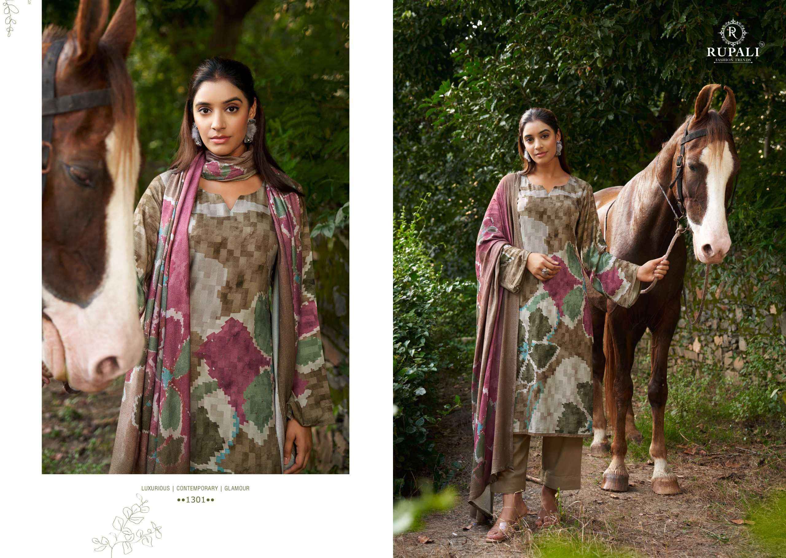 Rupali Fashion Polki Fancy Winter Collection Pashmina Suit wholesale price ( 4 pcs catalog )