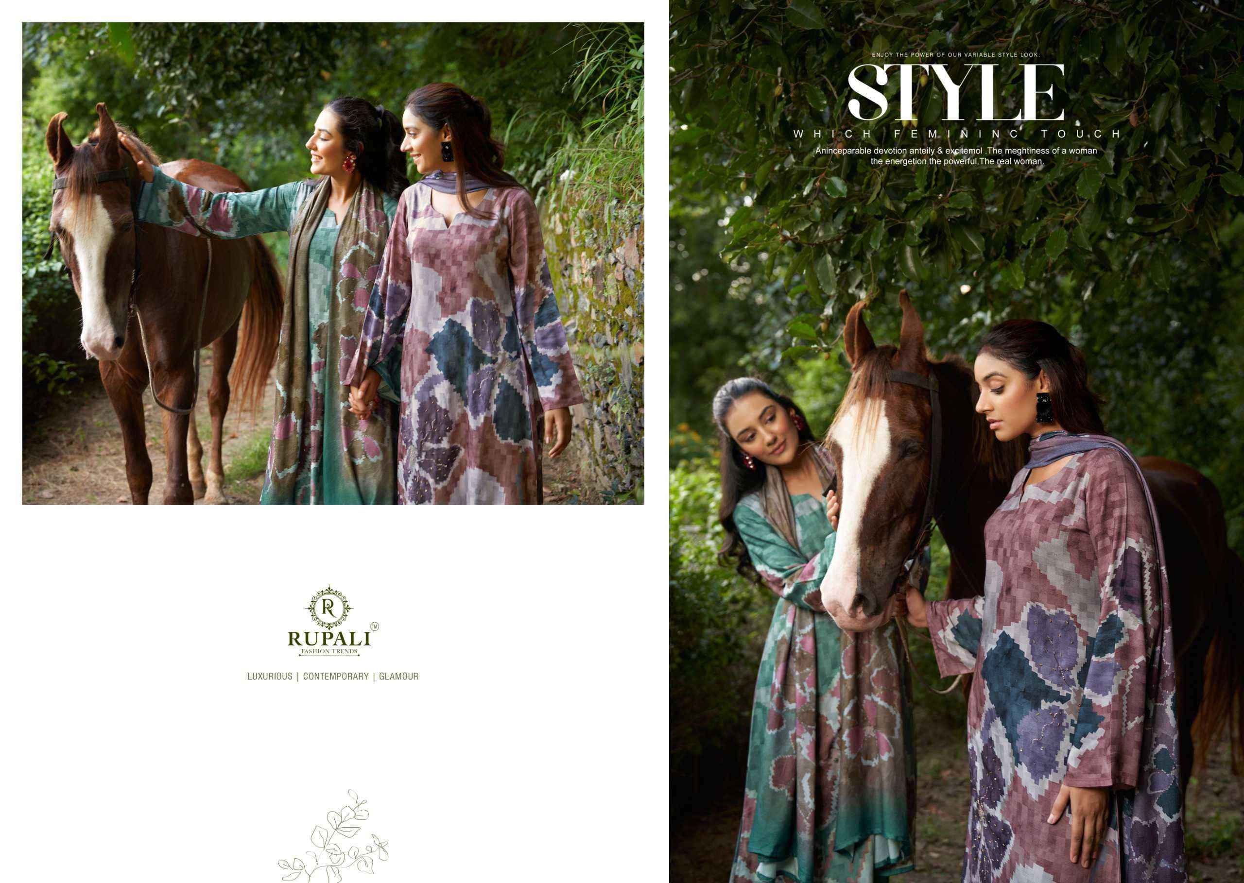 Rupali Fashion Polki Fancy Winter Collection Pashmina Suit wholesale price ( 4 pcs catalog )