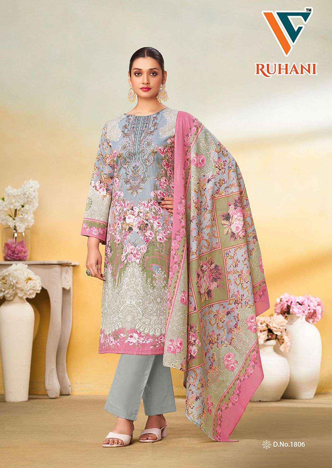 VANDANA‎ CREATION RUHANI‎ VOL 18 COTTON DRSS MATERIAL ( 8 PCS CATALOG )