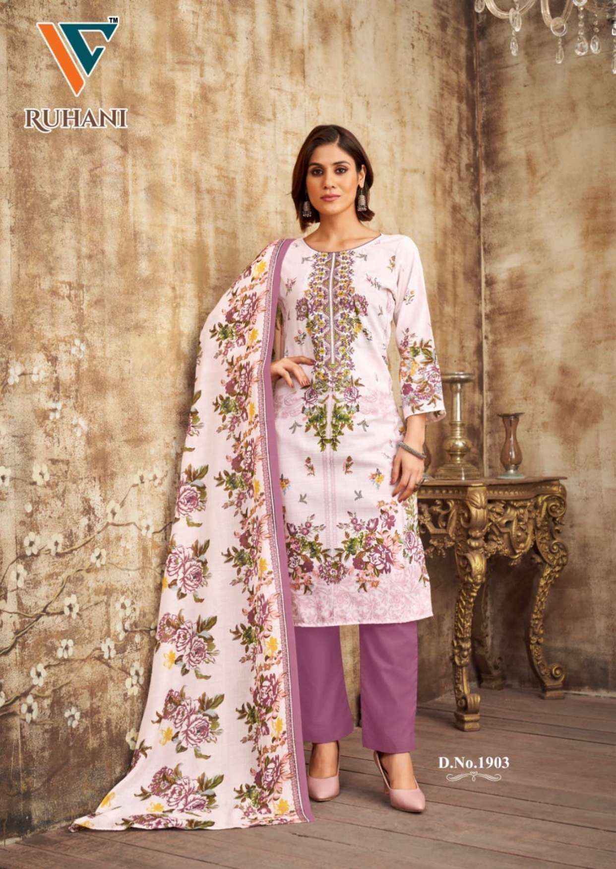 VANDANA‎ CREATION RUHANI VOL 19 COTTON DRESS MATERIAL ( 8 PCS CATALOG )