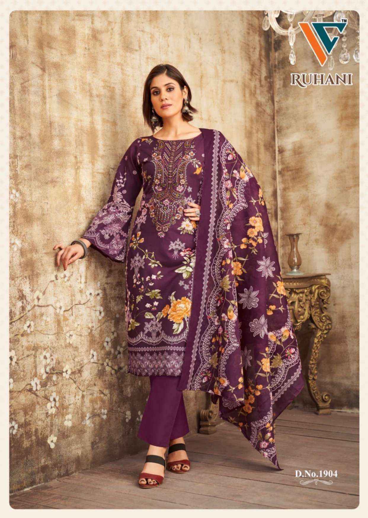 VANDANA‎ CREATION RUHANI VOL 19 COTTON DRESS MATERIAL ( 8 PCS CATALOG )