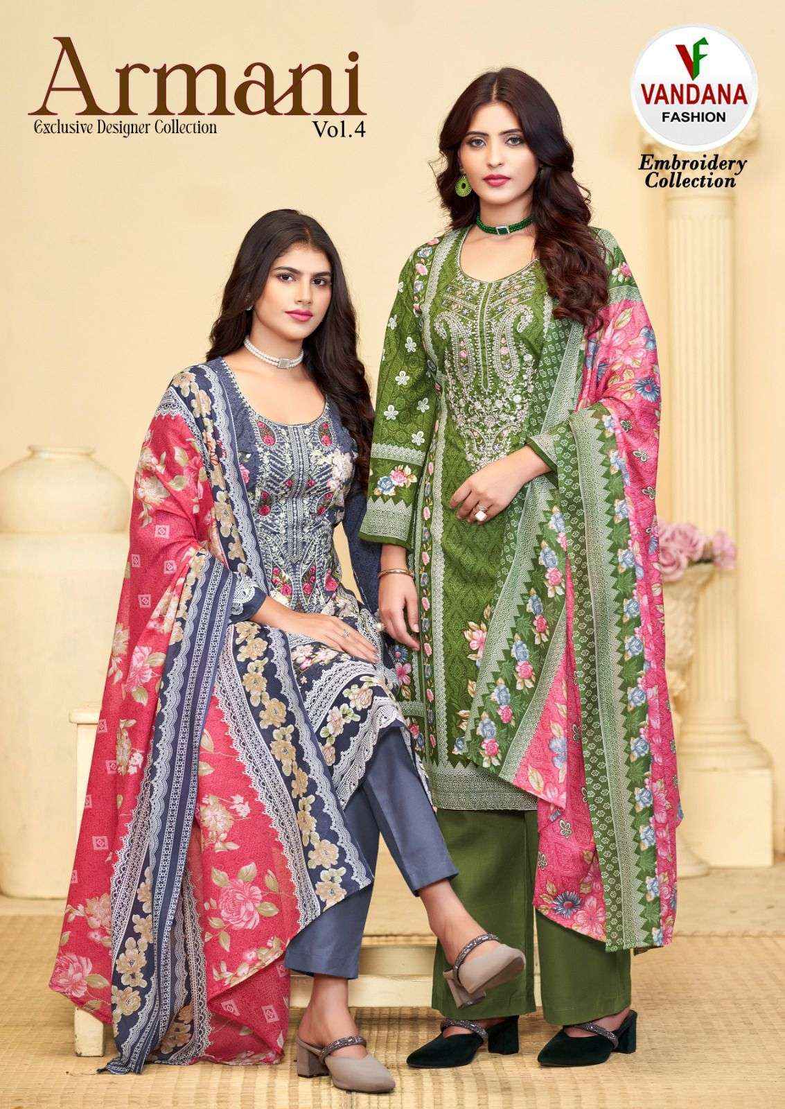 Vandana Fashion Armani Vol 4 Dress Material Wholesale ( 8 Pcs Catalog )