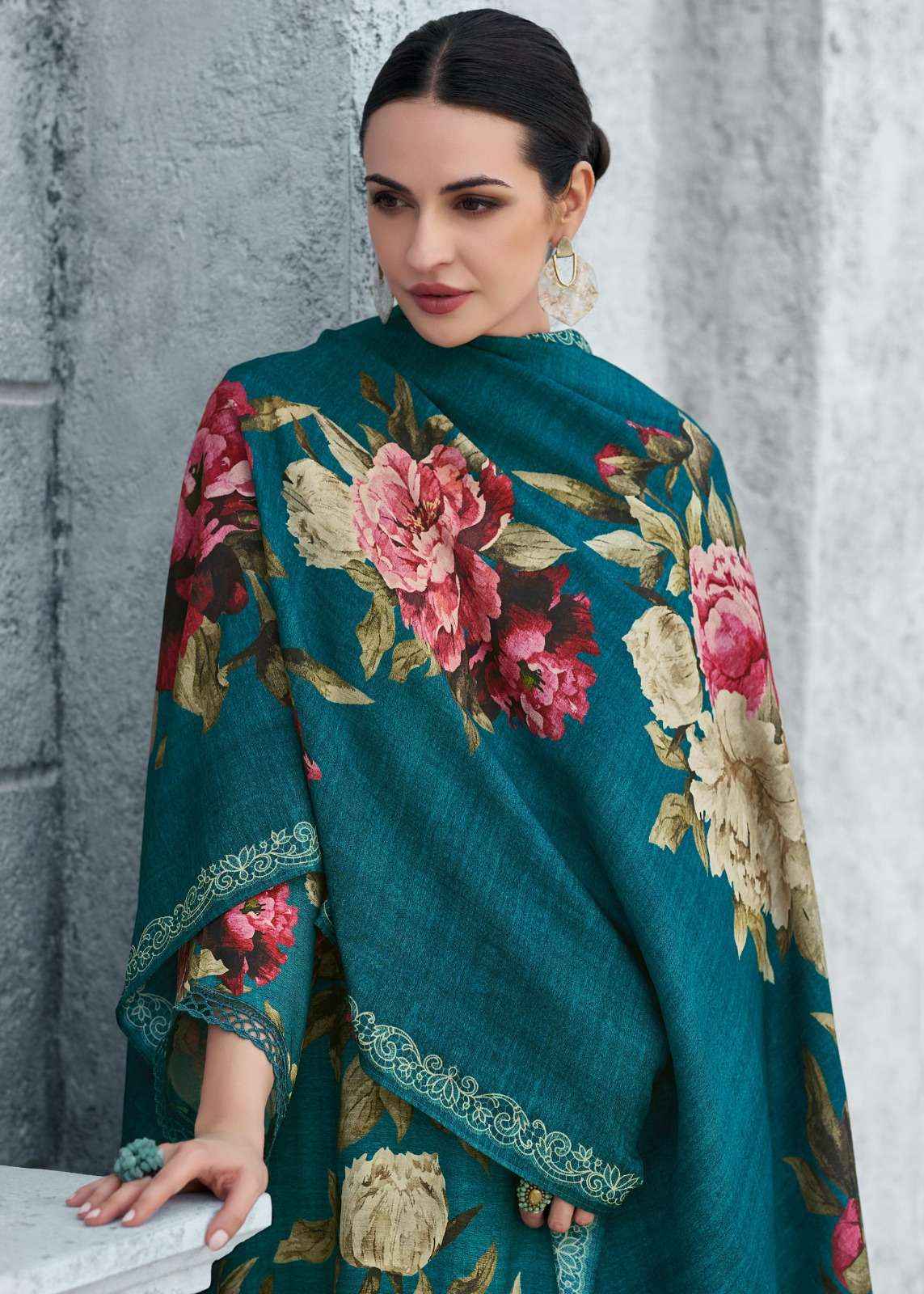 Varsha Fashion Dark Petals Fancy Viscose Pashmina Ladies Dress Material ( 6 Pcs Catalog )