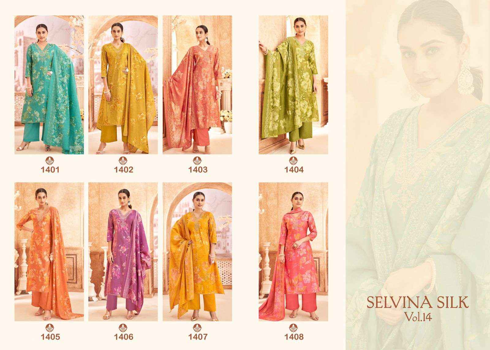 Vinay Fashion Kuleesh Siya Straight Style Designer Silk Suit wholesale price ( 6 pcs catalog )