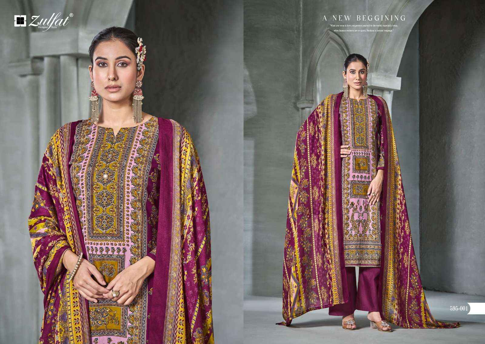 ZULFAT DESIGNER SUITS AAYAT VOL 4 WHOLESALE DRESS MATERIAL ( 6 PCS CATALOG )