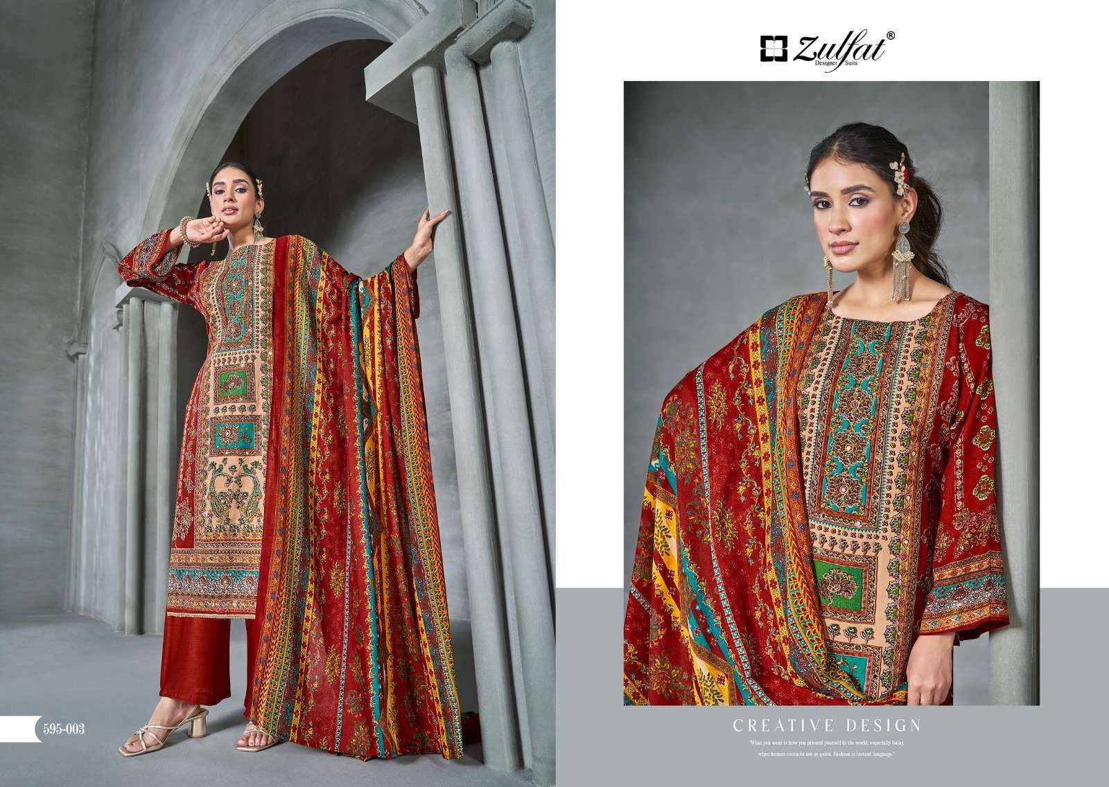 ZULFAT DESIGNER SUITS AAYAT VOL 4 WHOLESALE DRESS MATERIAL ( 6 PCS CATALOG )