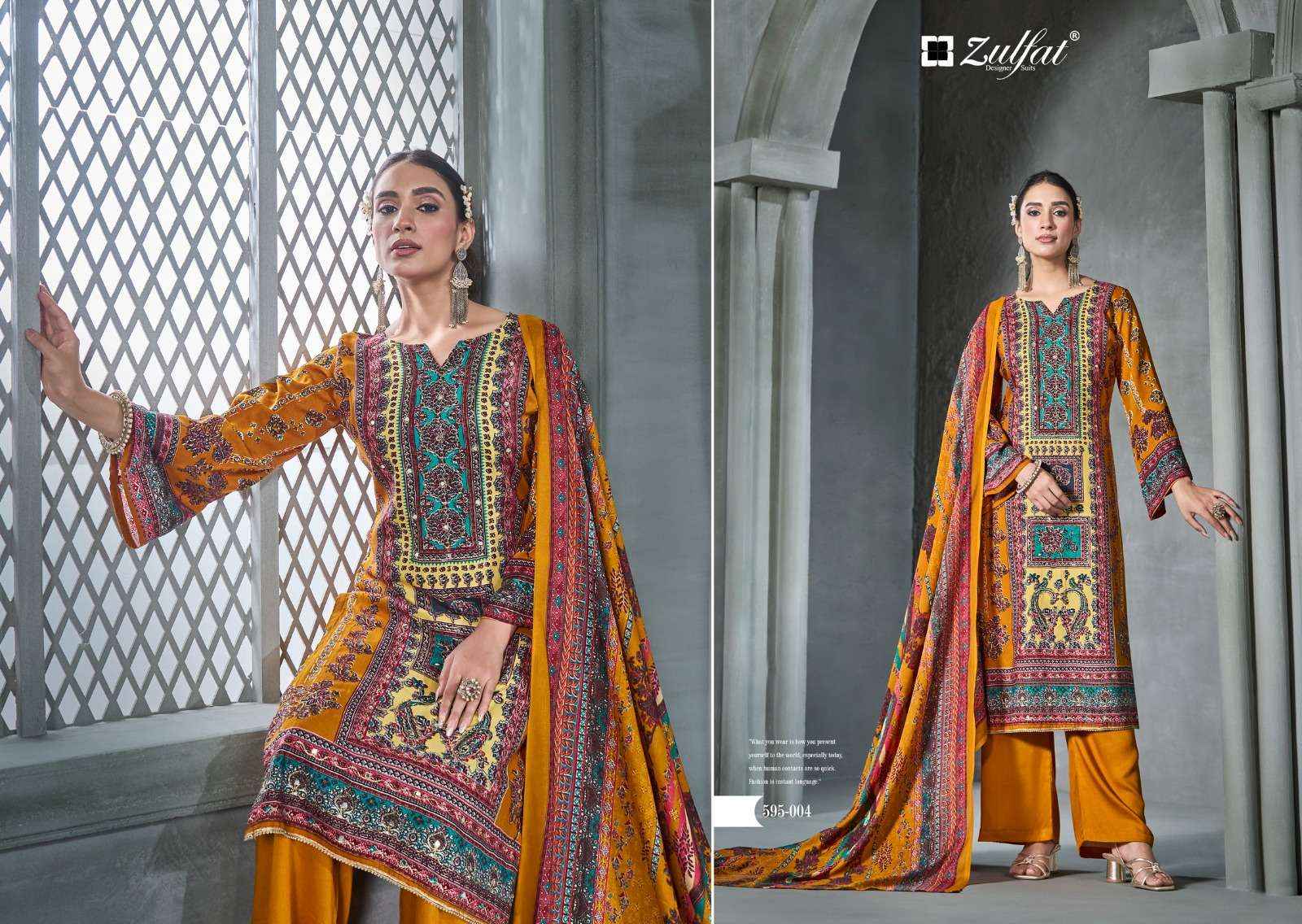 ZULFAT DESIGNER SUITS AAYAT VOL 4 WHOLESALE DRESS MATERIAL ( 6 PCS CATALOG )