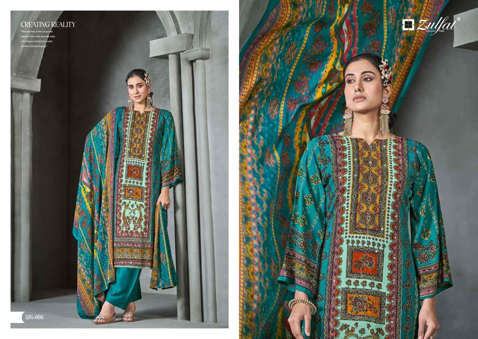 ZULFAT DESIGNER SUITS AAYAT VOL 4 WHOLESALE DRESS MATERIAL ( 6 PCS CATALOG )