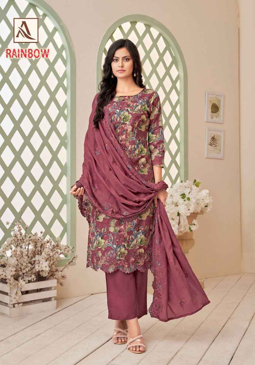 Alok Rainbow Cotton Dress Material wholesale price ( 6 pcs catalog )