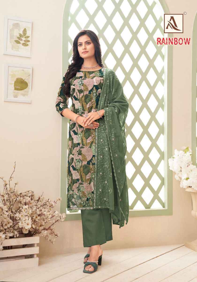 Alok Rainbow Cotton Dress Material wholesale price ( 6 pcs catalog )