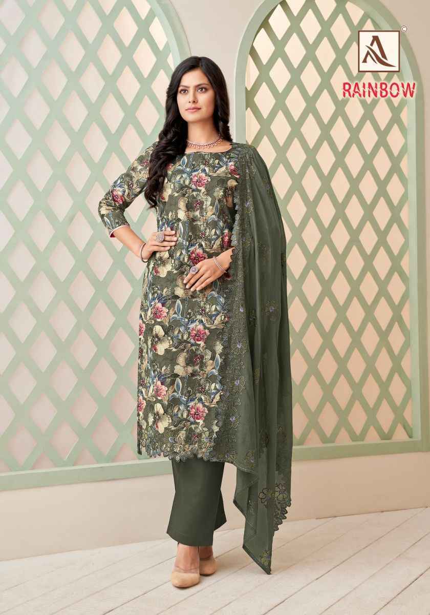 Alok Rainbow Cotton Dress Material wholesale price ( 6 pcs catalog )