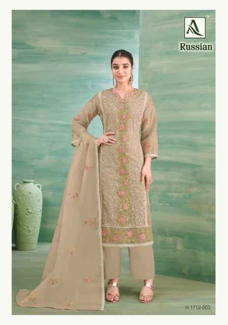 Alok Russian Cotton Dress Material Wholesale Price ( 4 Pcs Catalog )