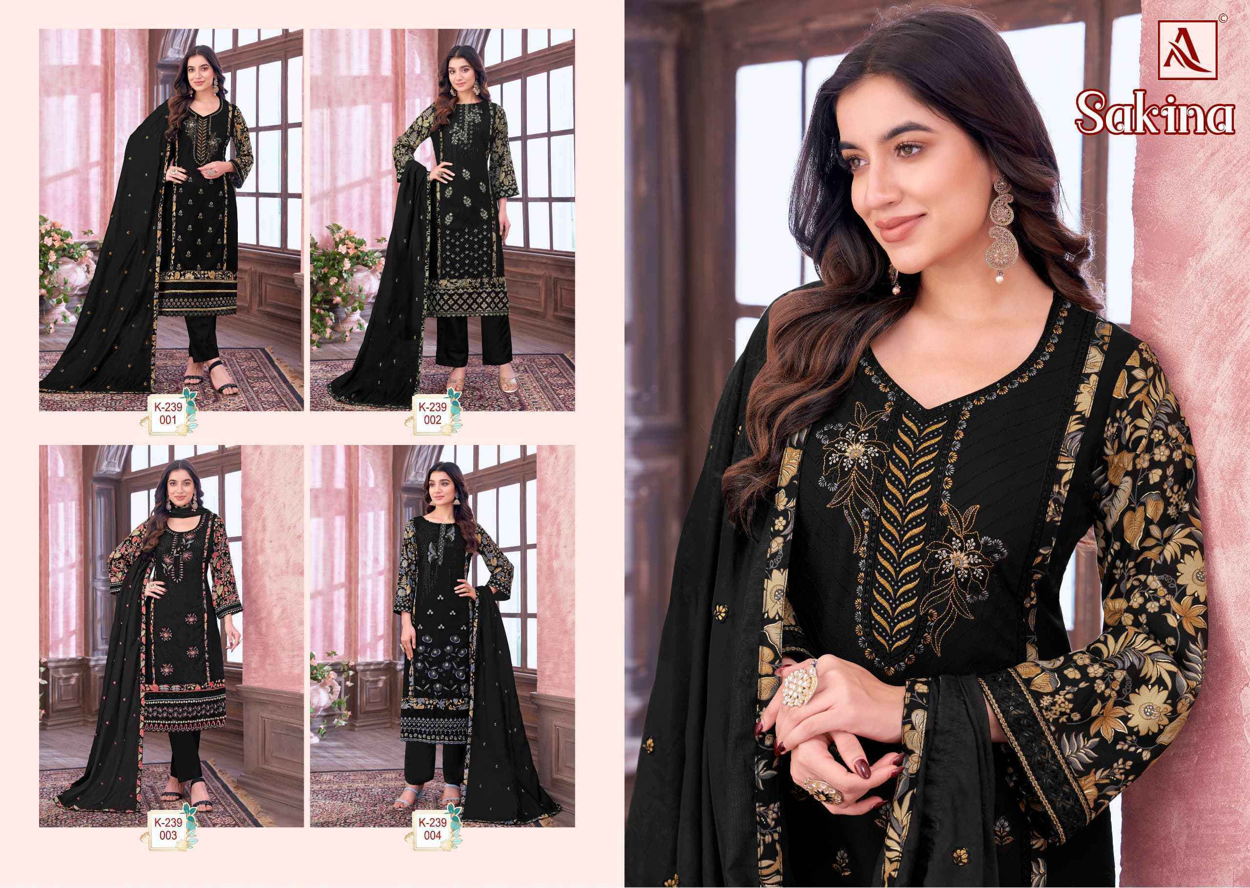 Alok Sakina Viscouse Reyon Dress Material Wholesale Price ( 4 pcs catalog )