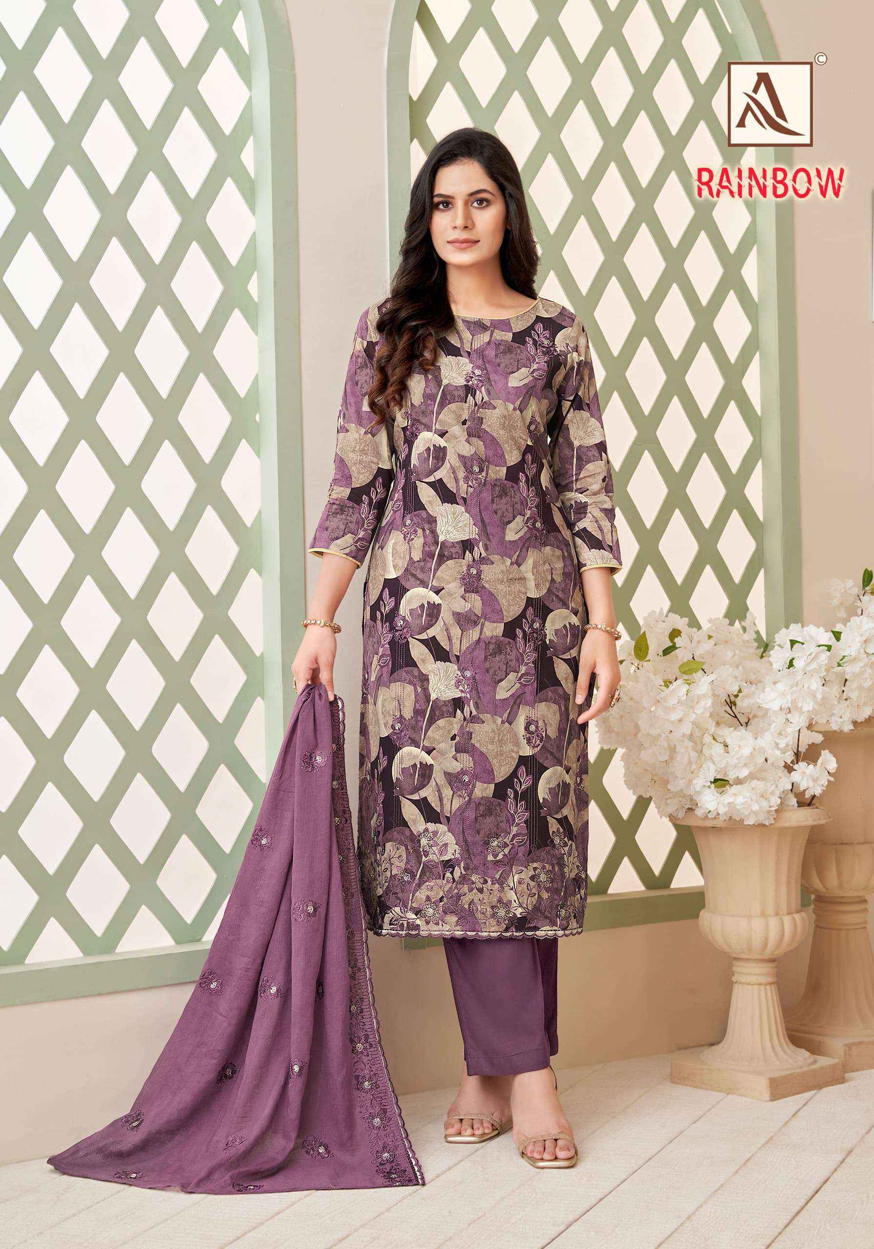 Alok Suit Rainbow Designer Salwar Kameez Wholesale Price ( 6 Pcs Catalog )