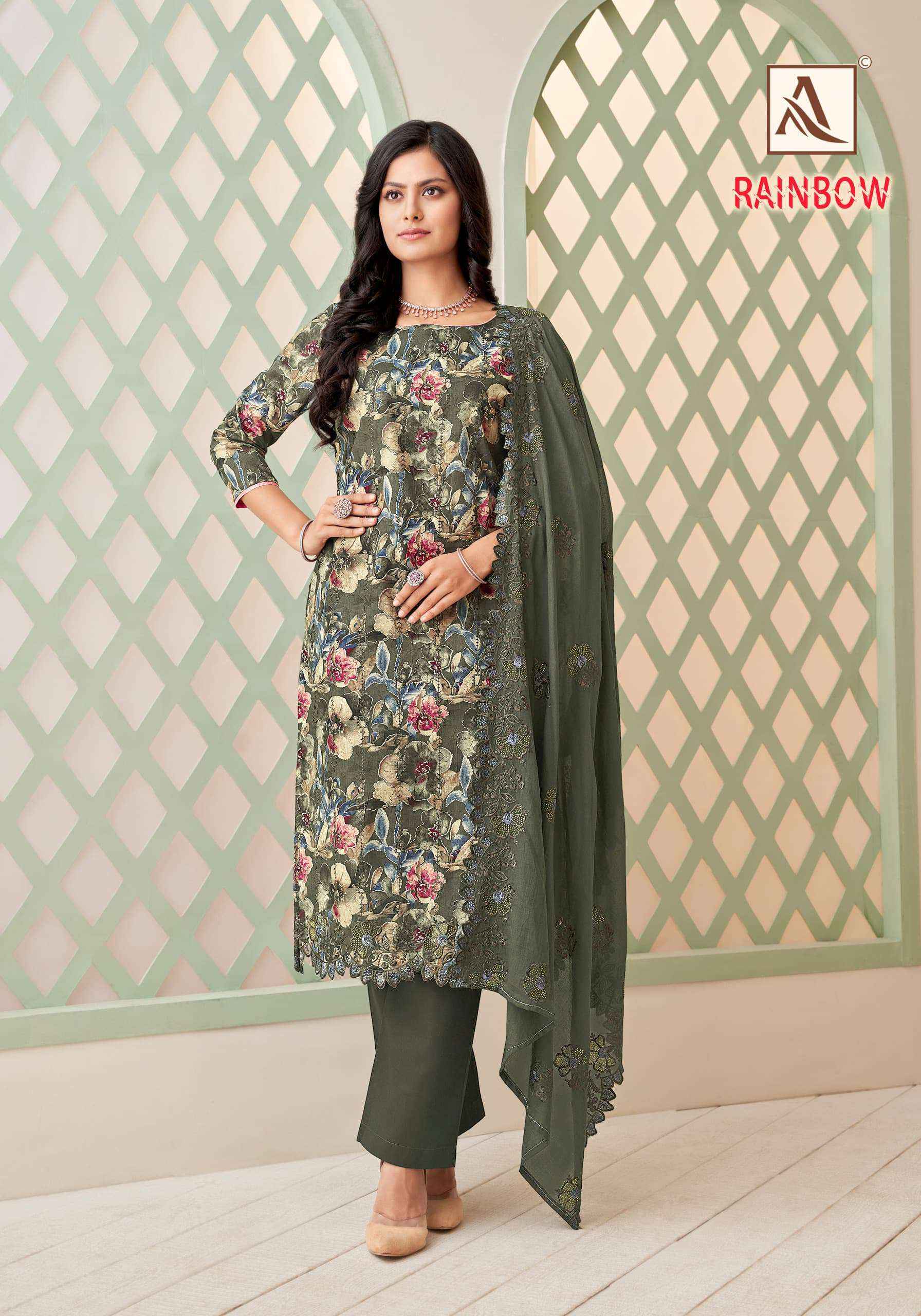 Alok Suit Rainbow Designer Salwar Kameez Wholesale Price ( 6 Pcs Catalog )