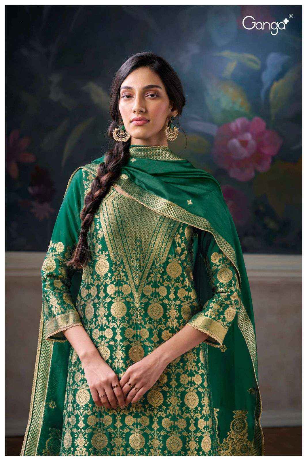 Ganga Fashion Aruna 3075 Fancy Woven Silk Dress Material Wholesale Price (6 Pcs Catalog )