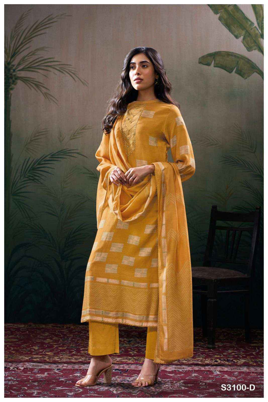 Ganga Hanisha 3100 Bamber Silk Dress Material Wholesale Price ( 4 Pcs Catalog )