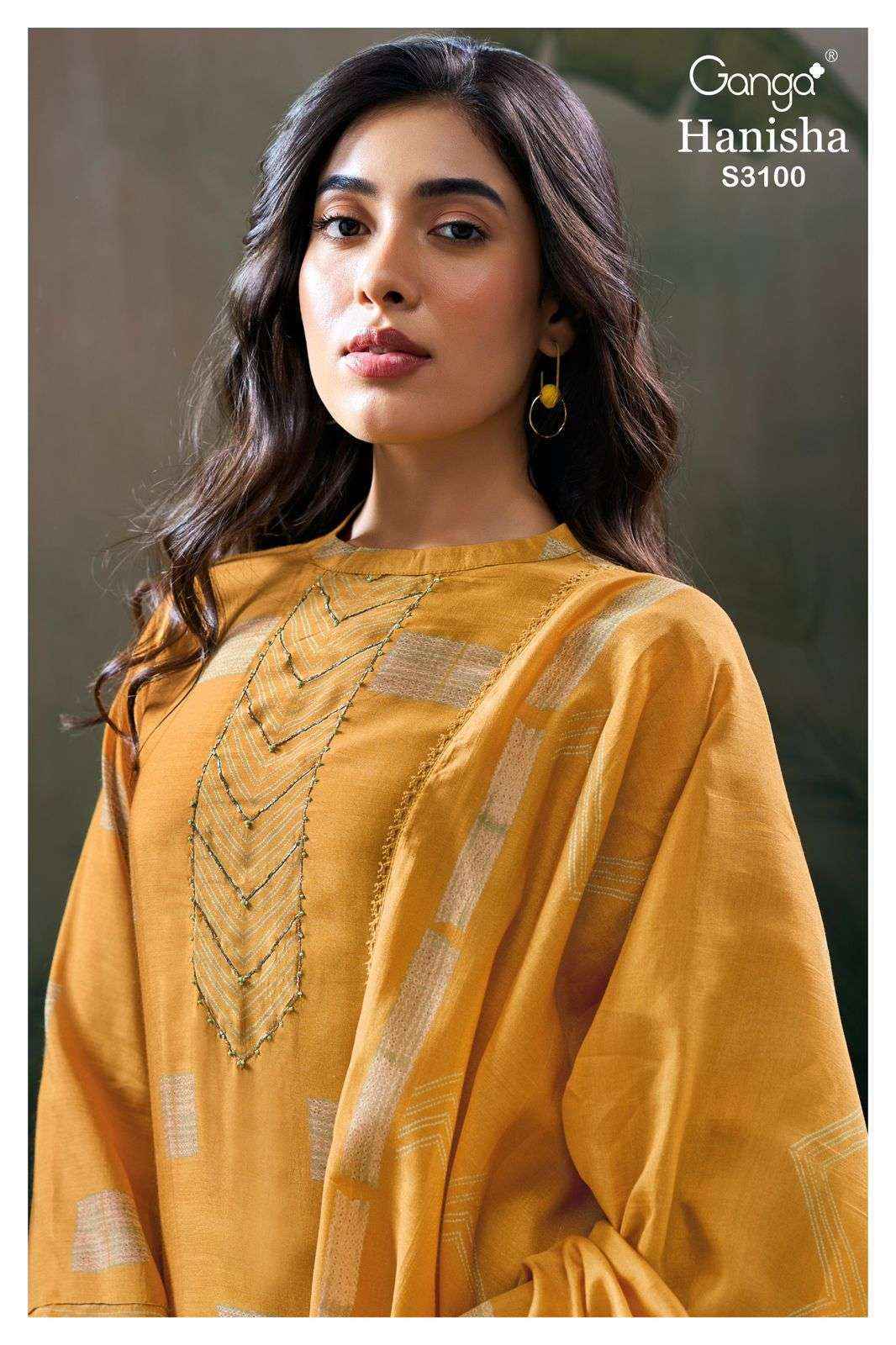 Ganga Hanisha 3100 Bamber Silk Dress Material Wholesale Price ( 4 Pcs Catalog )