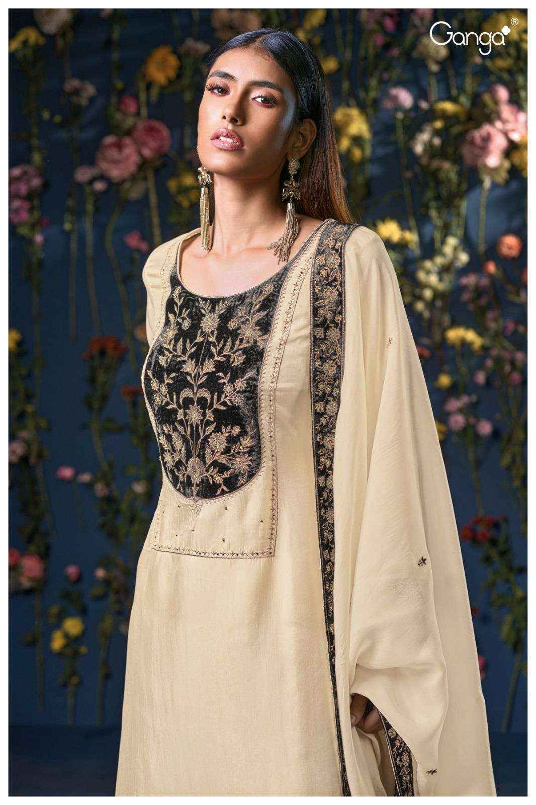 Ganga Pranjal 3096 Bamberg Silk Dress Material Wholesale Price ( 2 Pcs Catalog )