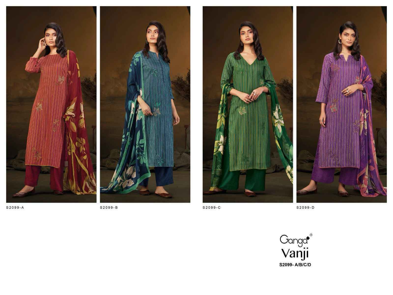 Ganga Vanji-2099 Pashmina Dress Material wholesale price (4 pcs catalog )